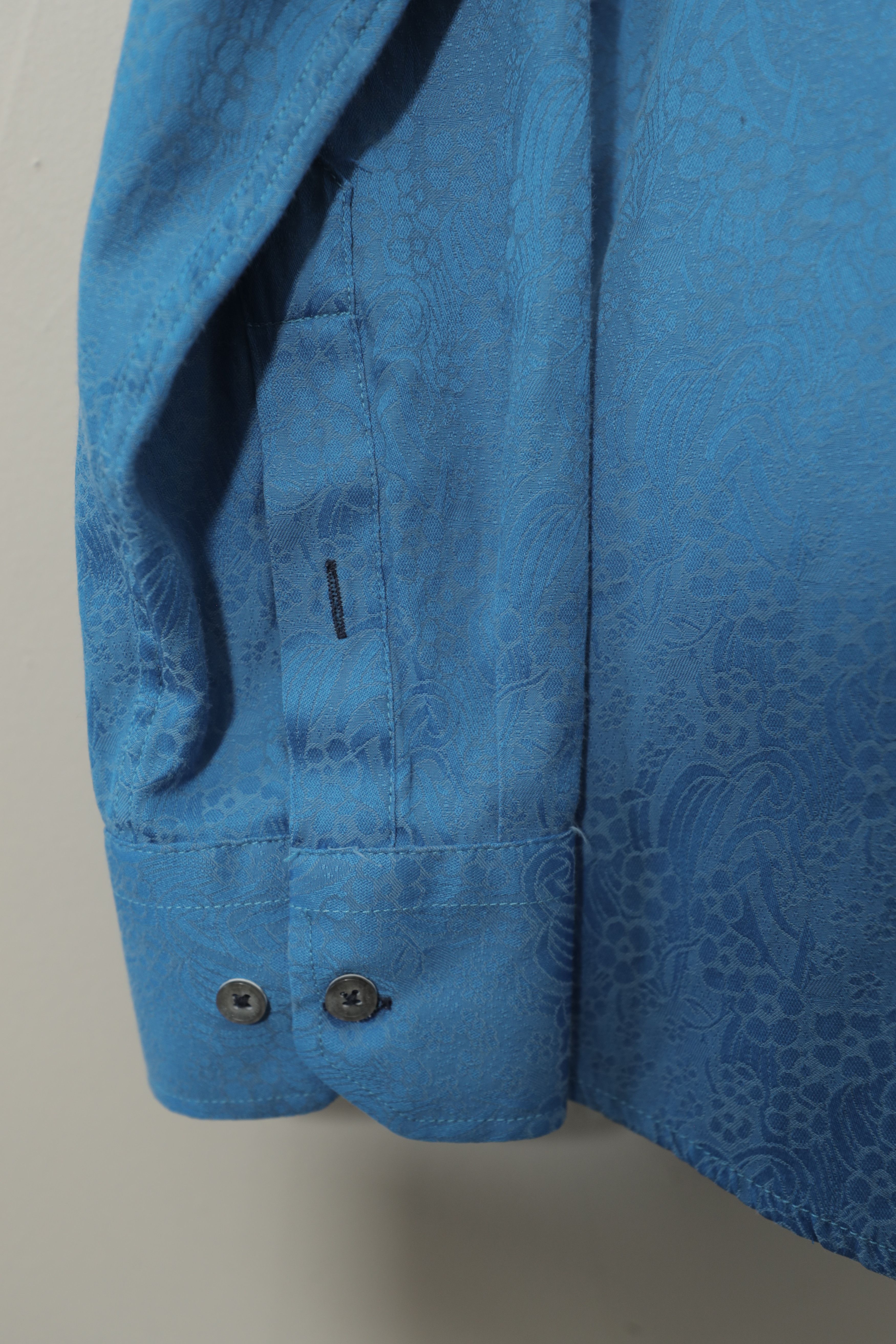 Other Barabas Button Down Blue Subtle Funky Pattern Shirt (XL) Size US XL / EU 56 / 4 - 4 Thumbnail