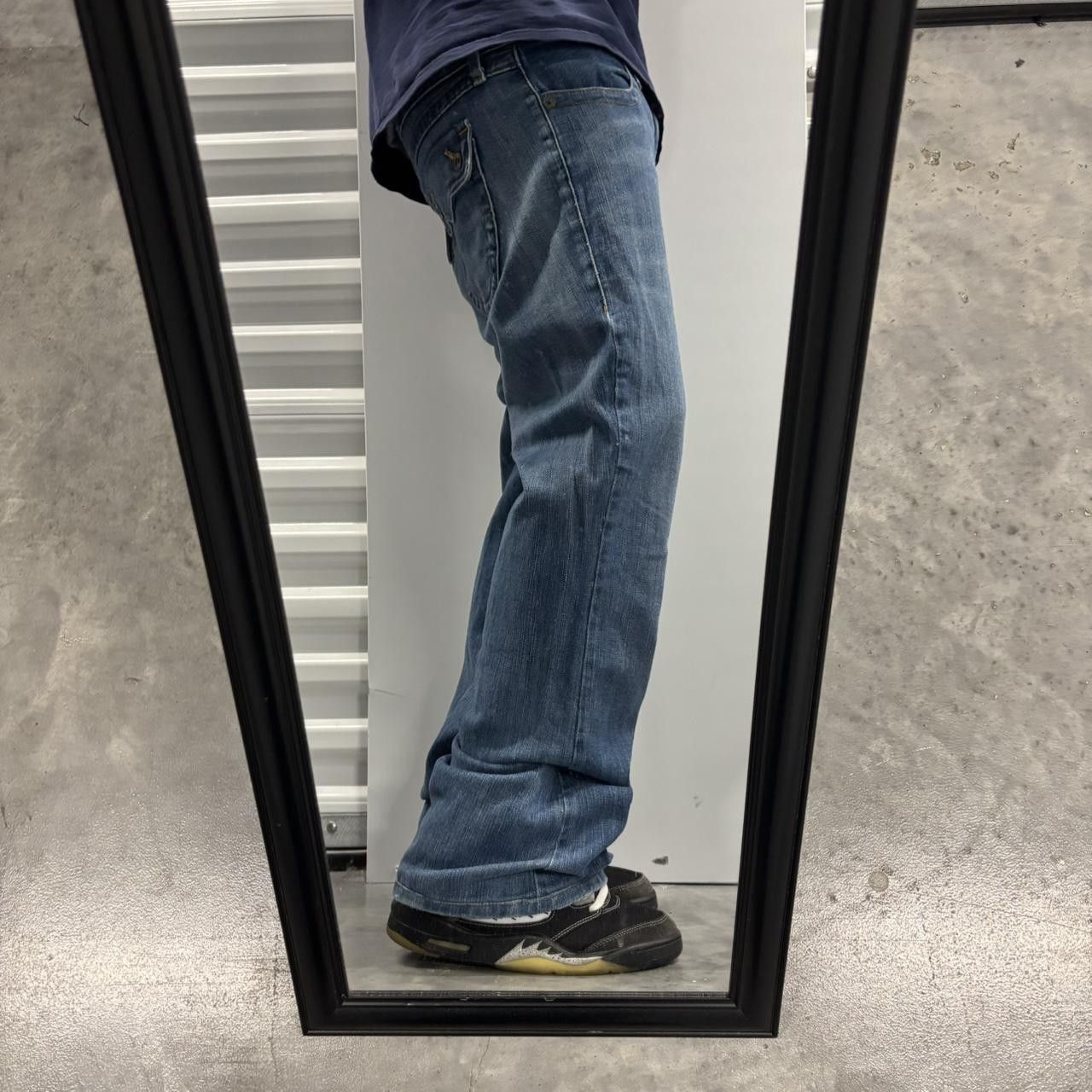 Japanese Brand × Vintage Crazy Vintage Y2K/2000s Medium Wash Bootcut Flared Denim Jeans! Size US 36 / EU 52 - 2 Thumbnail