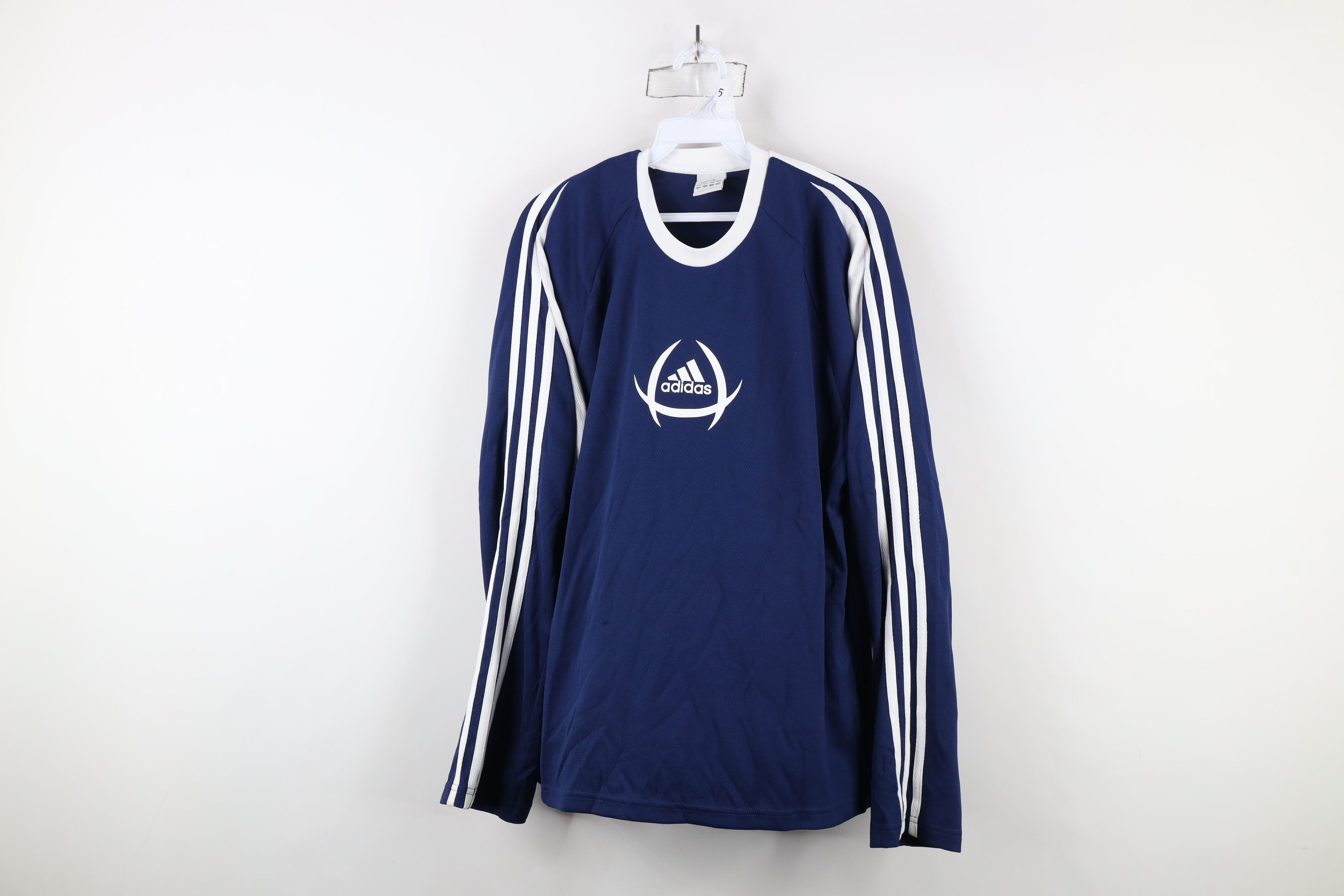 Adidas × Vintage Vintage Adidas Striped Long Sleeve Soccer Football Jersey Size US L / EU 52-54 / 3 - 1 Thumbnail