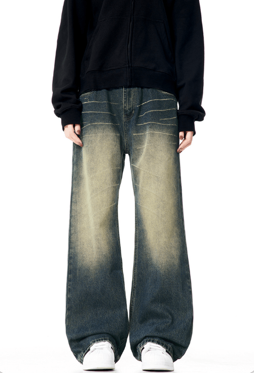 Japanese Brand × Jean American retro washed loose casual versatile cleanfit jeans Size US 34 / EU 50 - 1 Thumbnail