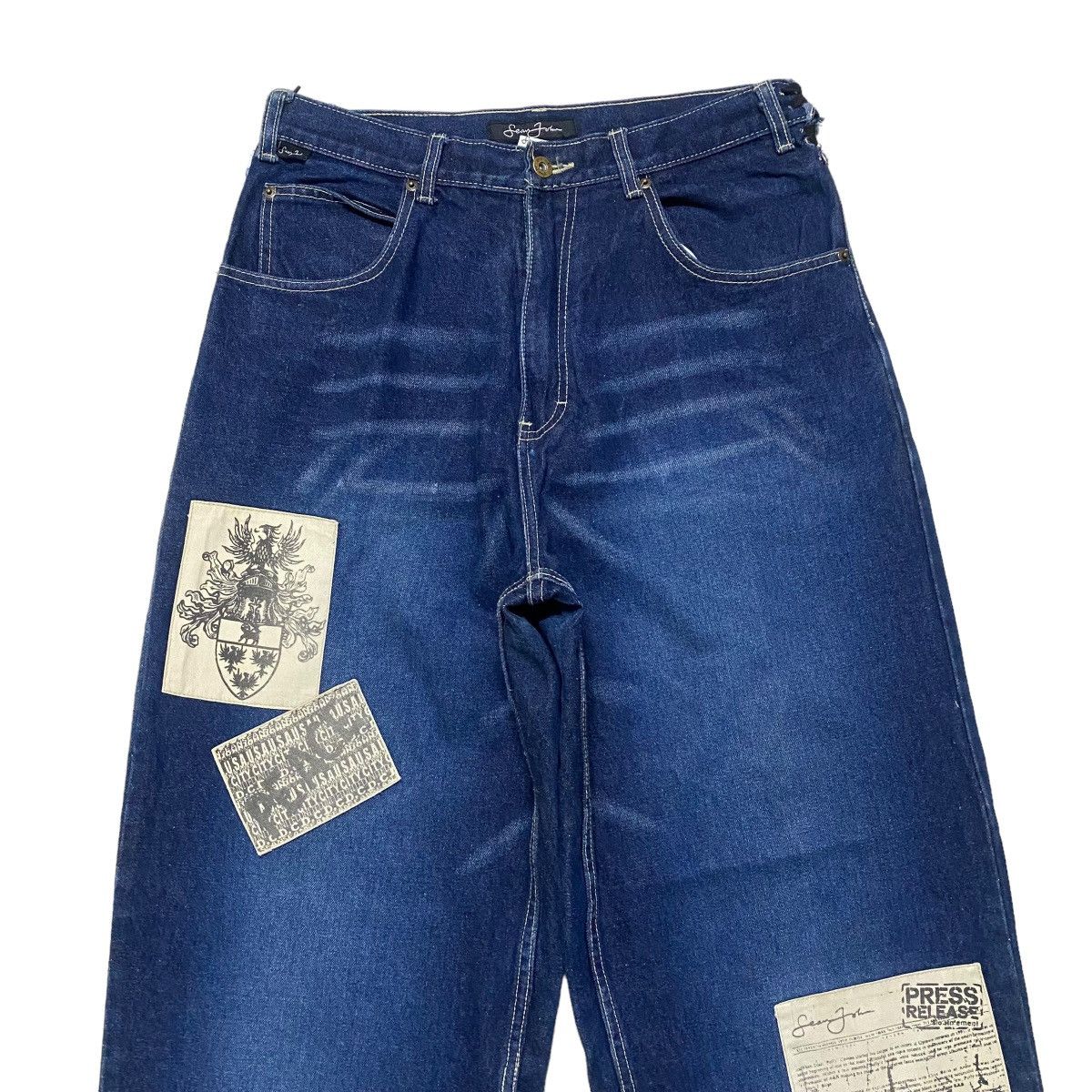 Sean John Vintage Y2K Sean John Denim Baggy Jeans Patchwork Size US 32 / EU 48 - 3 Thumbnail