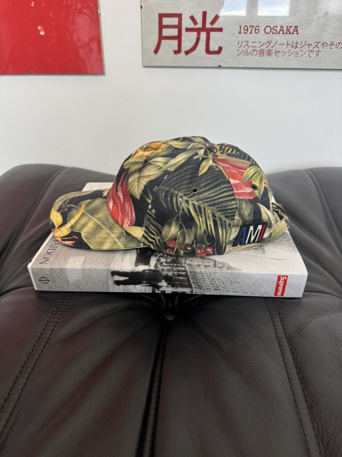 AMI AMI Paris Hat One Size Floar Print Washed Hat Cap Rare Size ONE SIZE - 2 Thumbnail