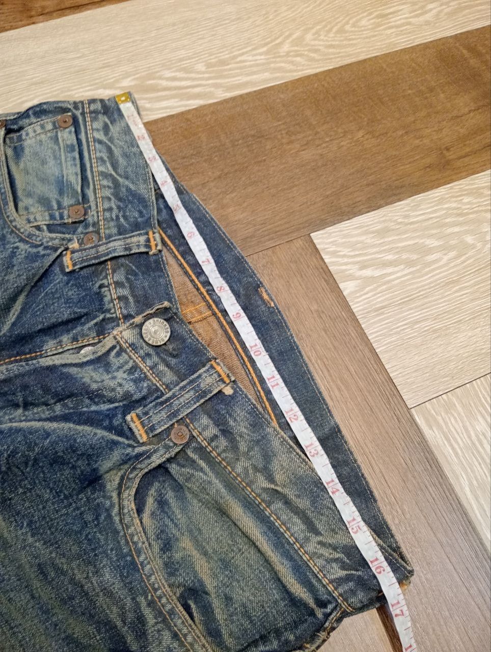 Warehouse BLUE & GRAY BY WAREHOUSE JAPAN WASHED BLUE SELVEDGE DENIM Size US 33 - 15 Thumbnail