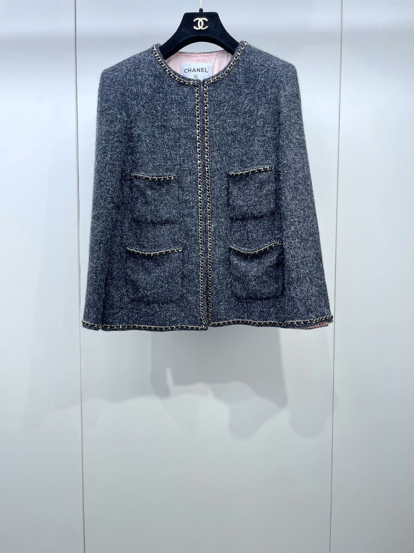 Chanel Chanel Gray Four-Pocket Chain Jacket Size XXS / US 00 / IT 34 - 1 Thumbnail