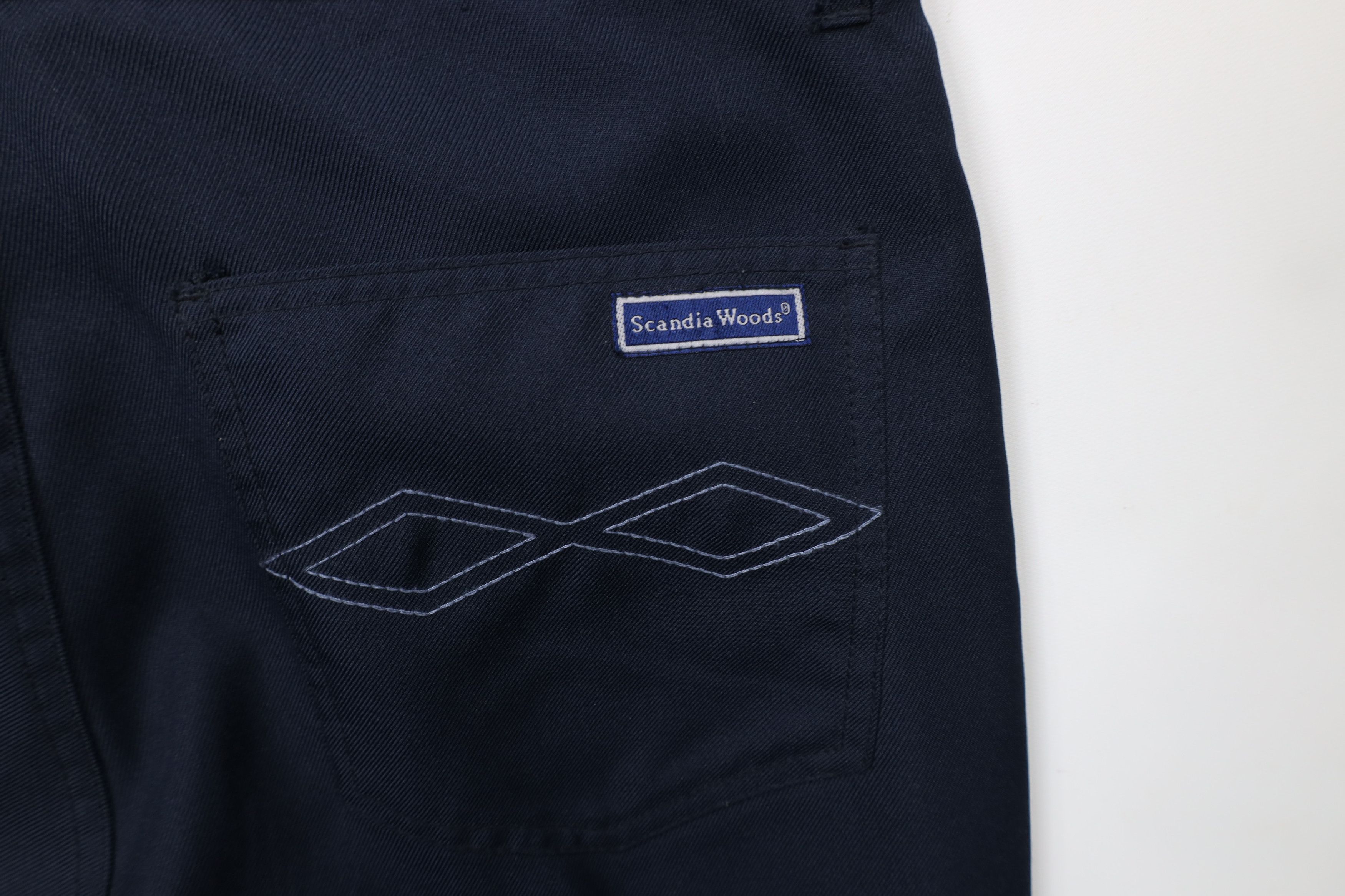 Vintage Vintage 90s Streetwear Distressed Wide Leg Chino Pants Navy Size US 32 / EU 48 - 13 Thumbnail