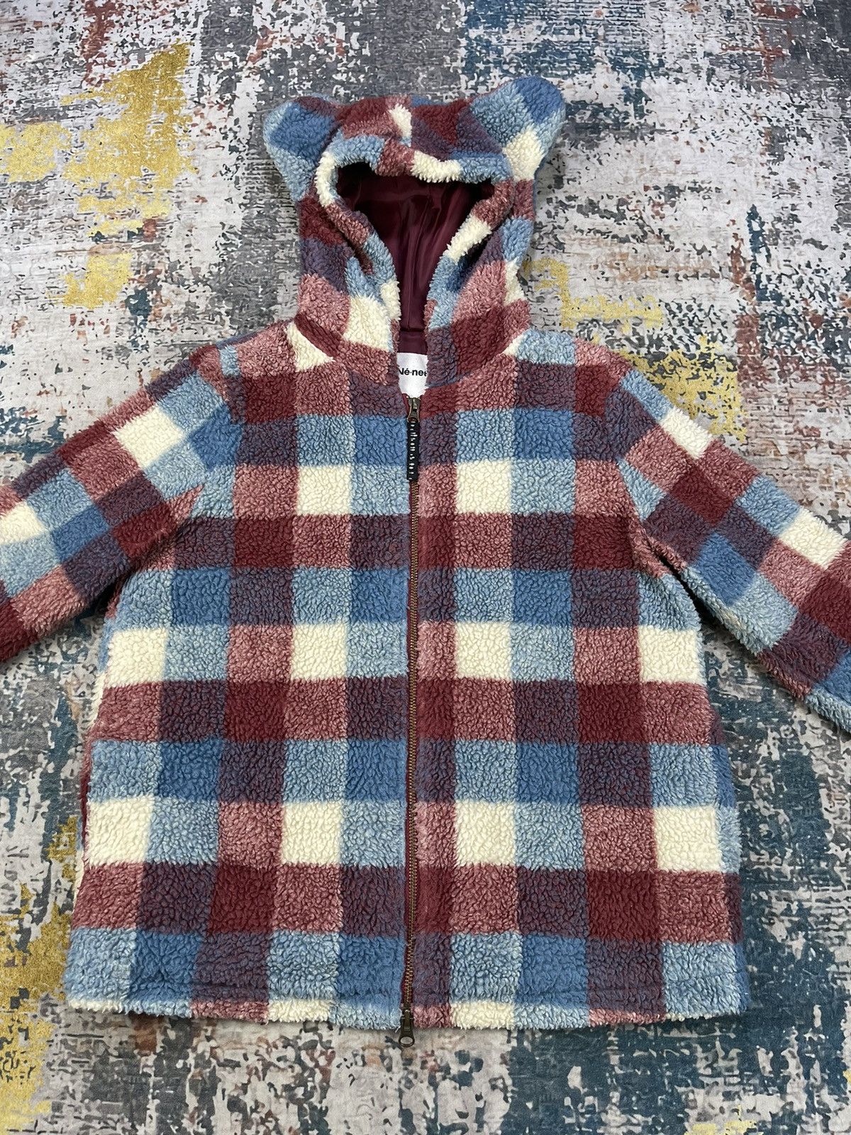 Ne-Net Issey Miyake Ne-Net Kitten Ear Plaid Zipper Hoodie Size XS / US 0-2 / IT 36-38 - 2 Thumbnail
