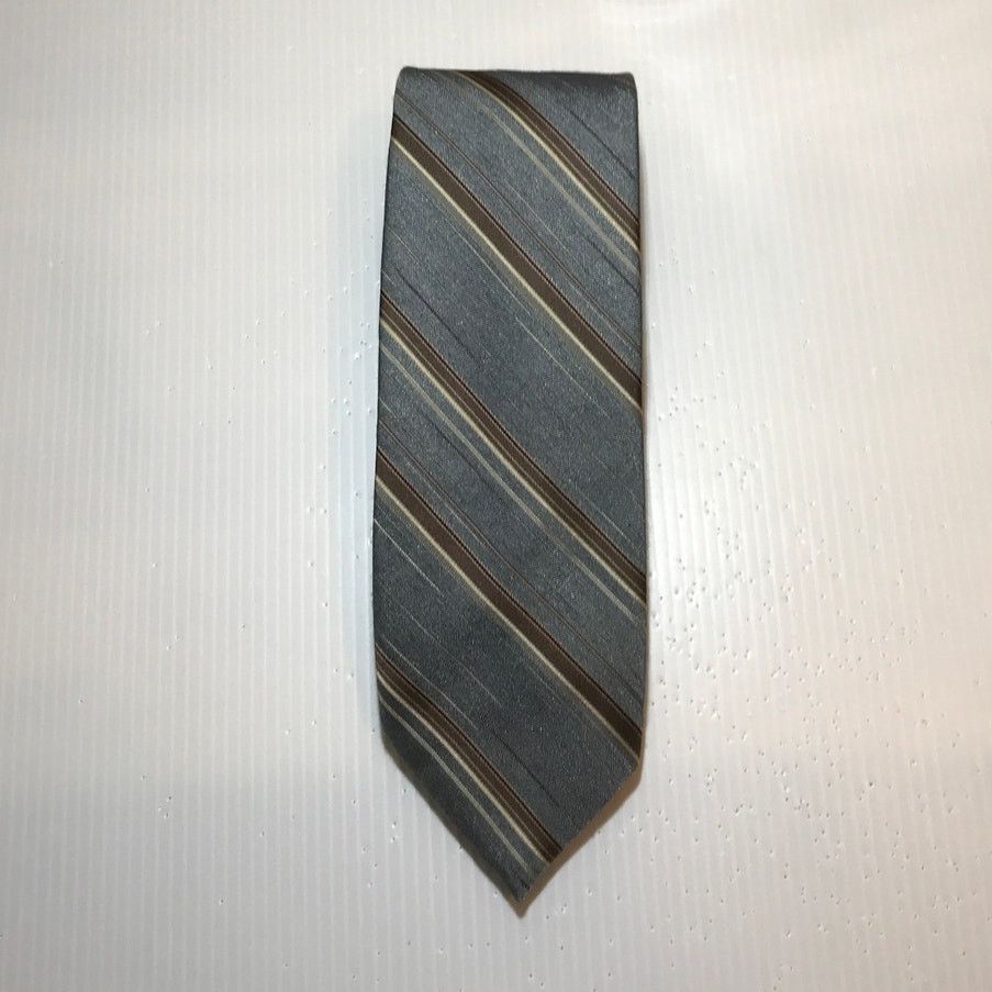 Other Wembley Gray Brown Striped Short Classic Men Necktie Size ONE SIZE - 1 Thumbnail