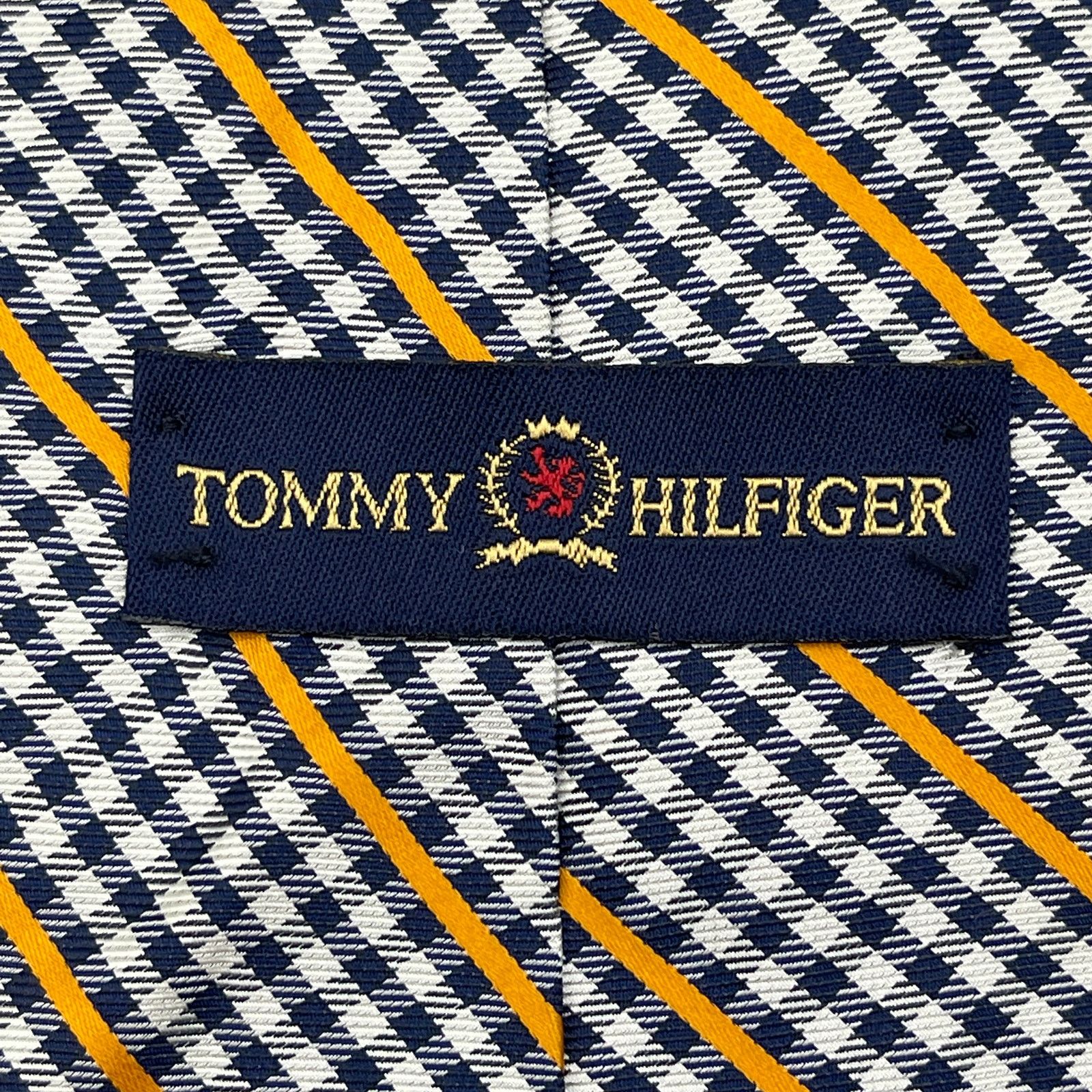 Tommy Hilfiger Tommy Hilfiger Check Stripe Print Tie Silk Black Gray Size ONE SIZE - 3 Thumbnail