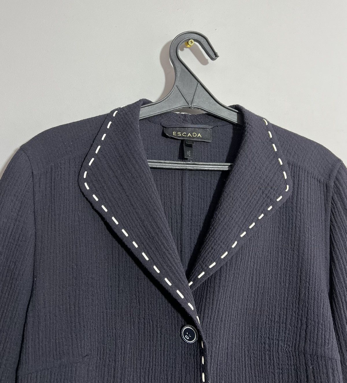 Escada Escada Navy Blue Blazer Three Button Size XS / US 0-2 / IT 36-38 - 4 Thumbnail