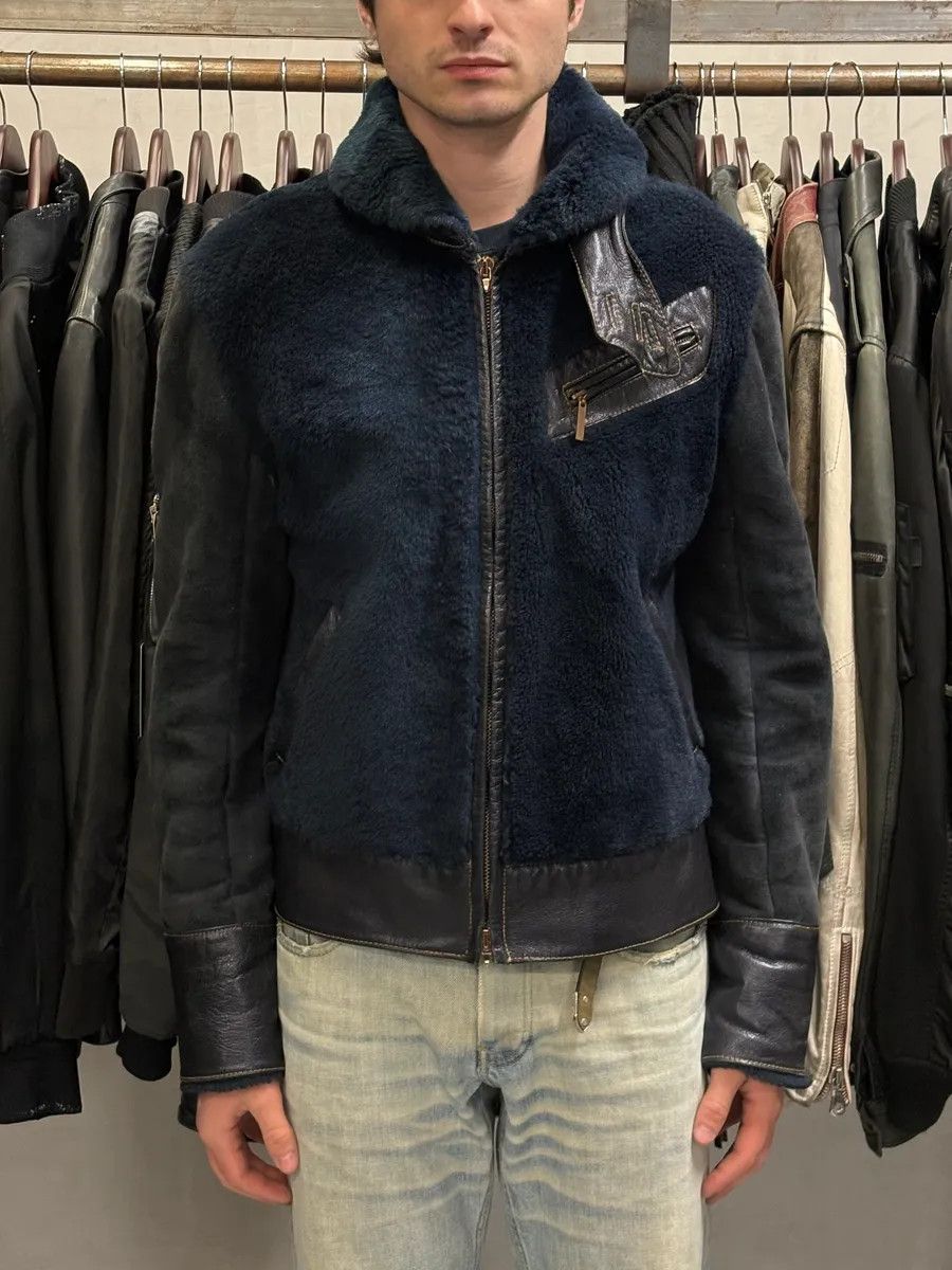 Roberto Cavalli 2000s Roberto Cavalli Blue Fur Shearling Jacket Size US M / EU 48-50 / 2 - 2 Thumbnail