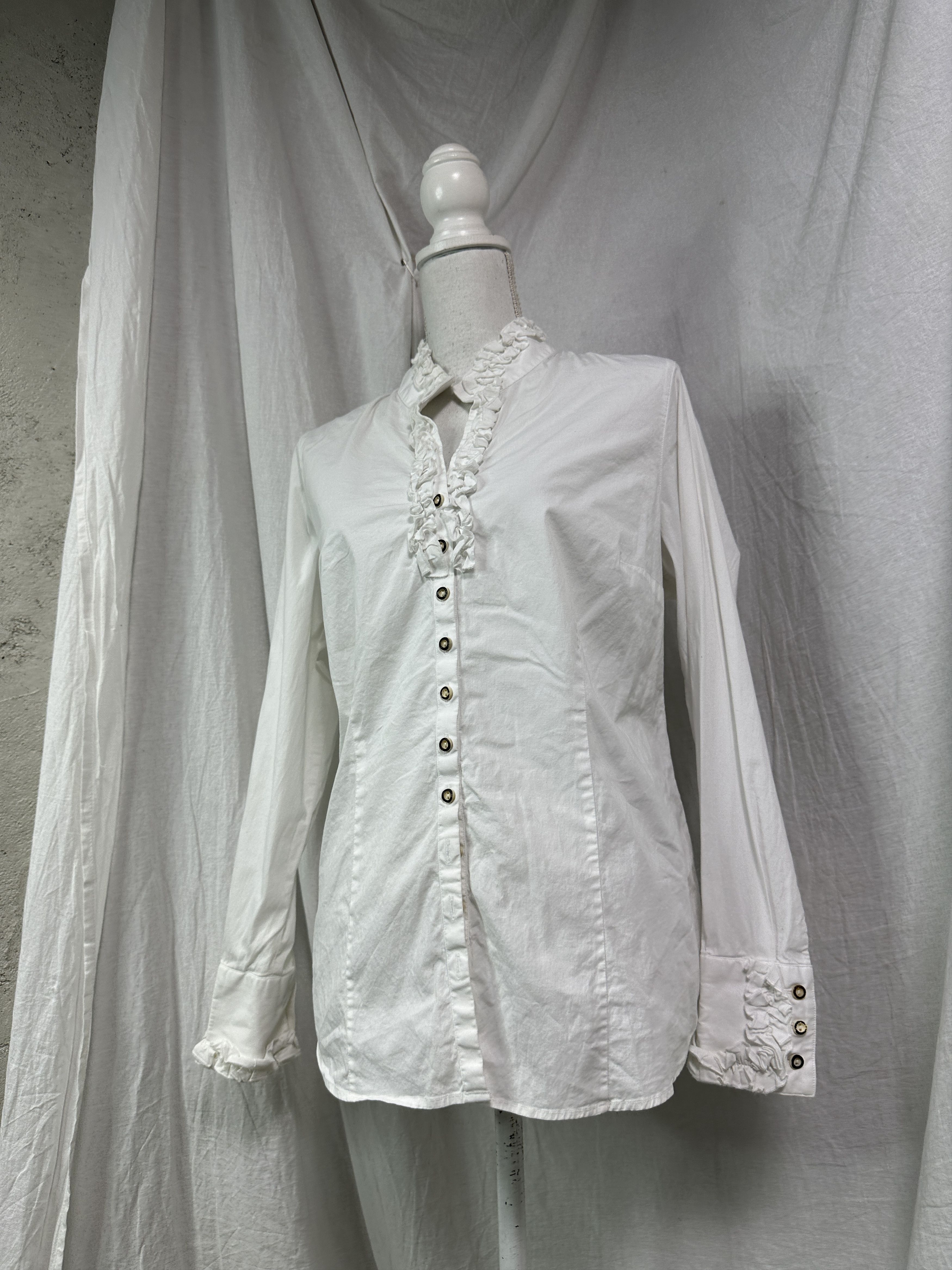 Vintage Vintage Avant Garde Ruffed Elegant Shirt Y2K Size S / US 4 / IT 40 - 1 Thumbnail