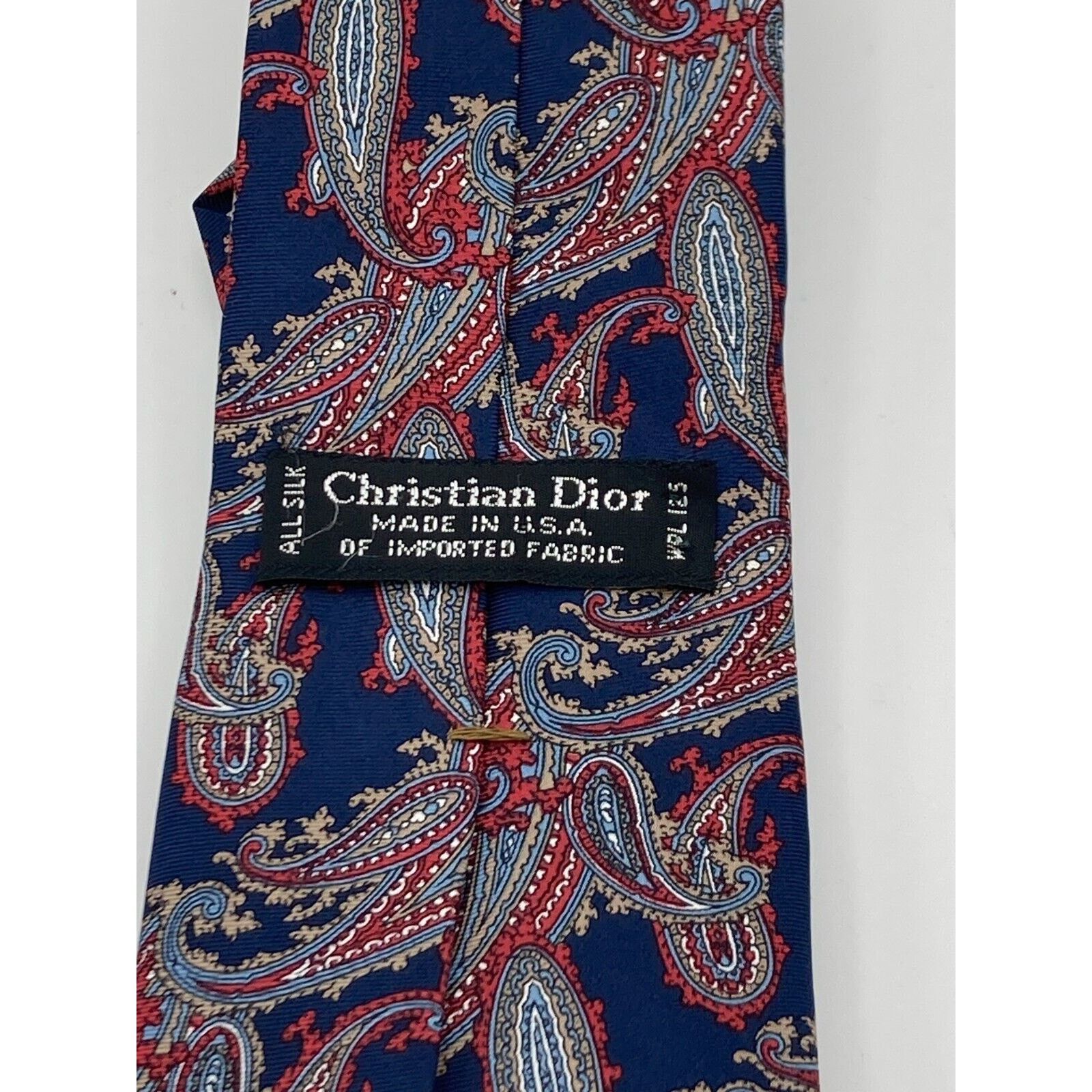 Dior Christian Dior Monsieur Tie Mens Silk Paisley Floral Necktie Size ONE SIZE - 4 Thumbnail