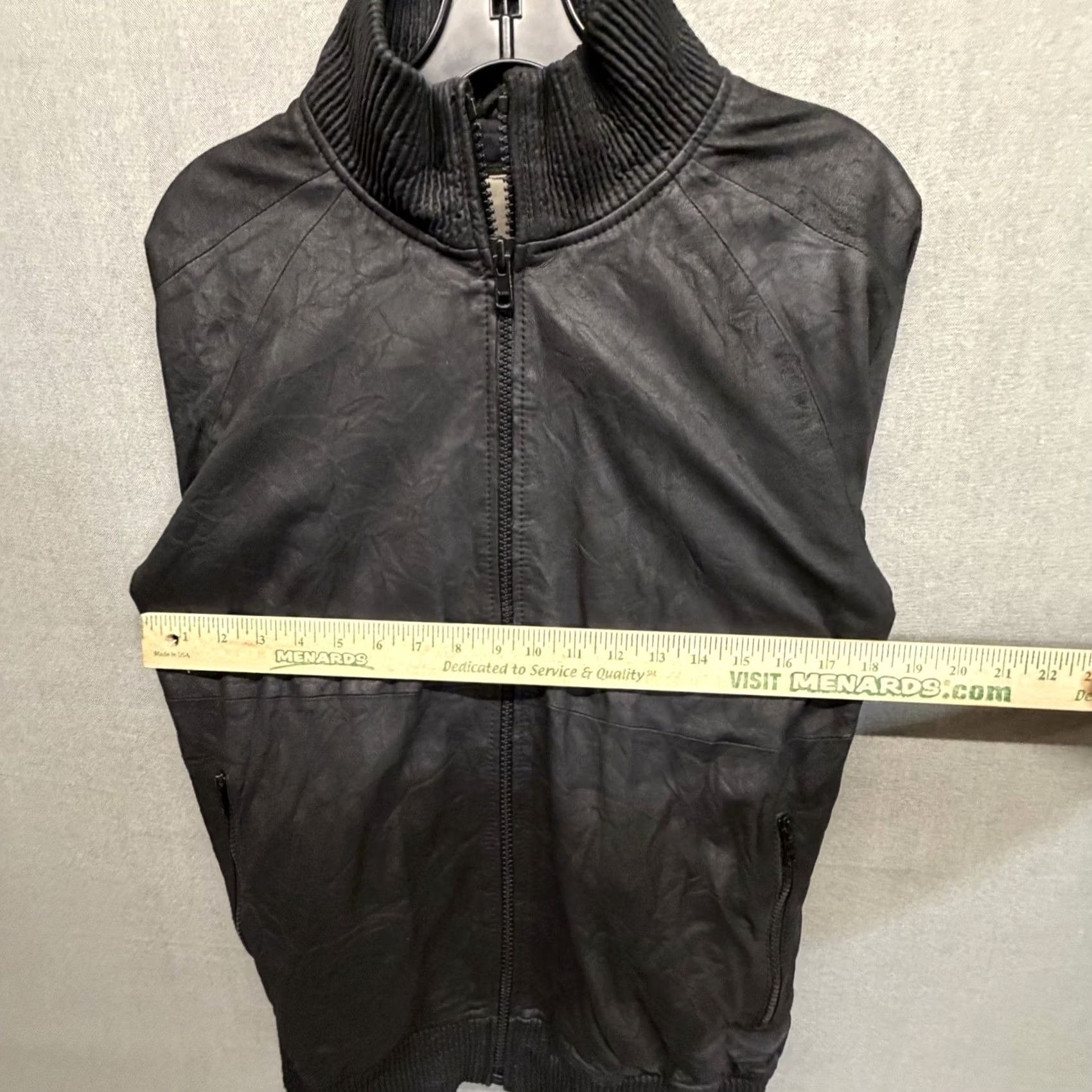 Vintage Invisible Tailoring Leather Bomber Jacket Men Medium Black Zip Size US M / EU 48-50 / 2 - 4 Thumbnail