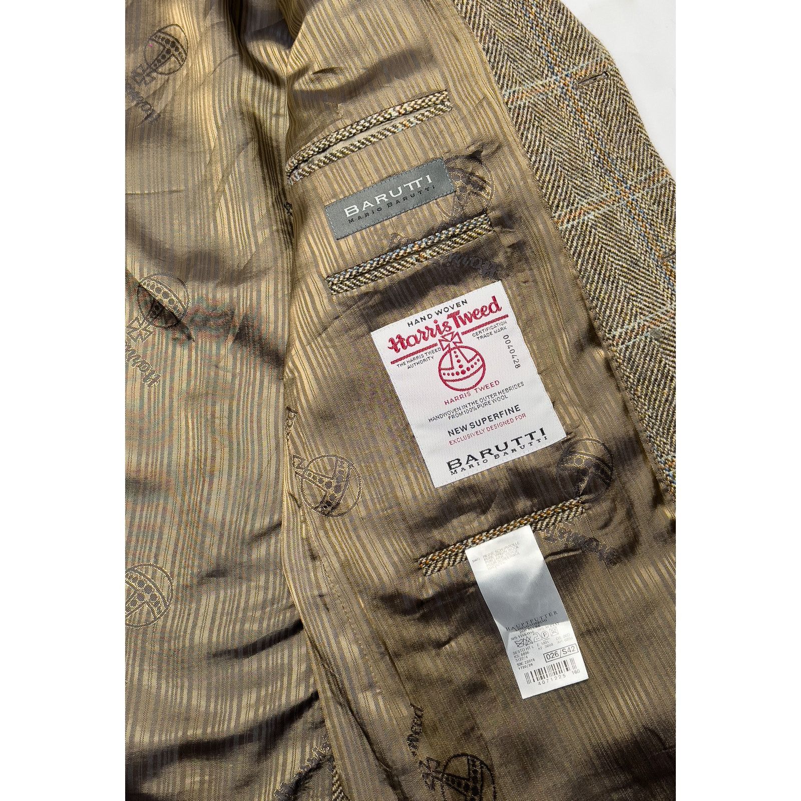 Harris Tweed Harris Tweed Mario Barutti Light Brown Blazer, US 42S, EU 26 Size 42S - 7 Thumbnail