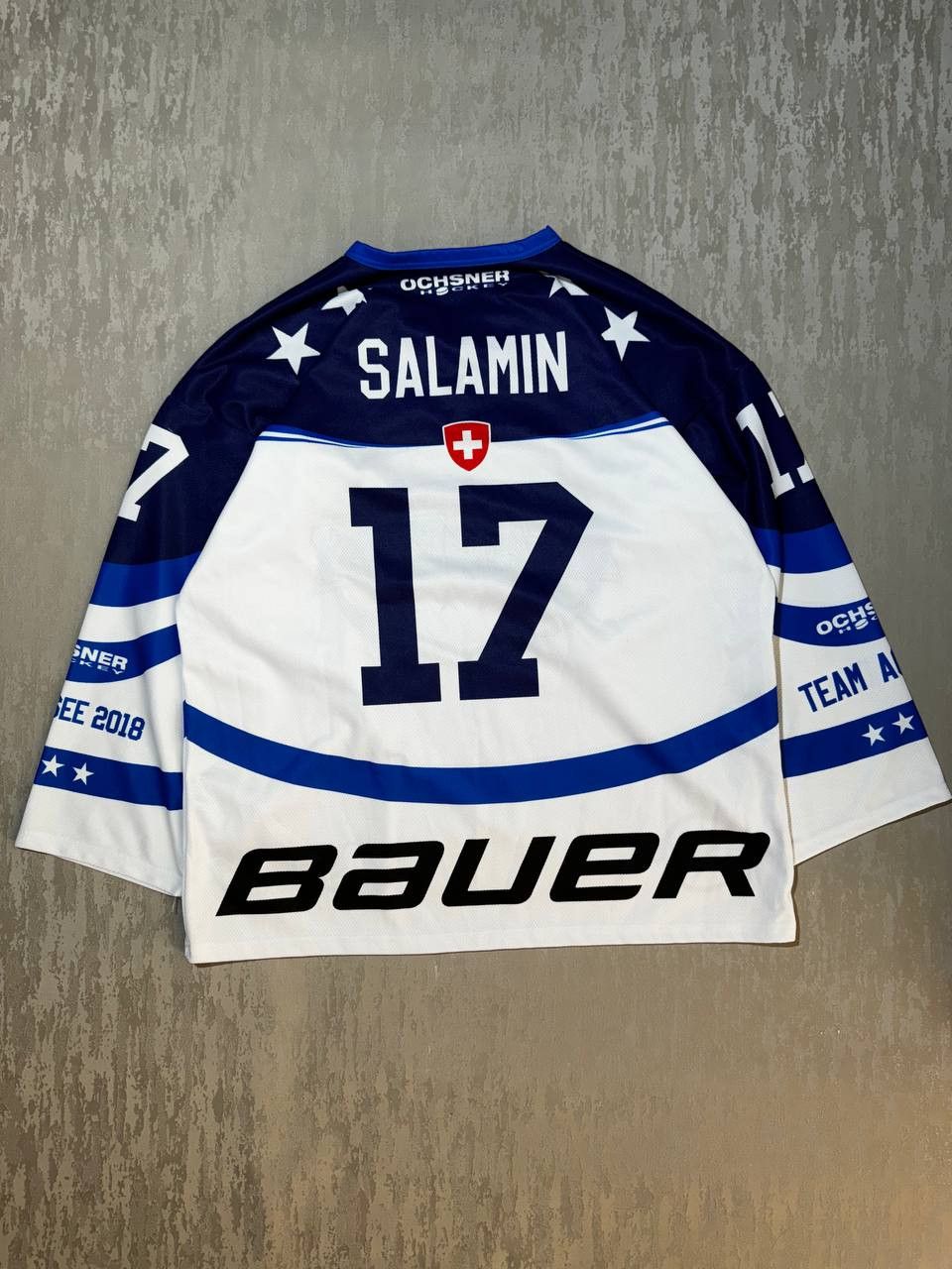 NHL Ochsner Ice Hockey Academy #17 SALAMIN Swiss Jersey Size L Size US L / EU 52-54 / 3 - 7 Thumbnail