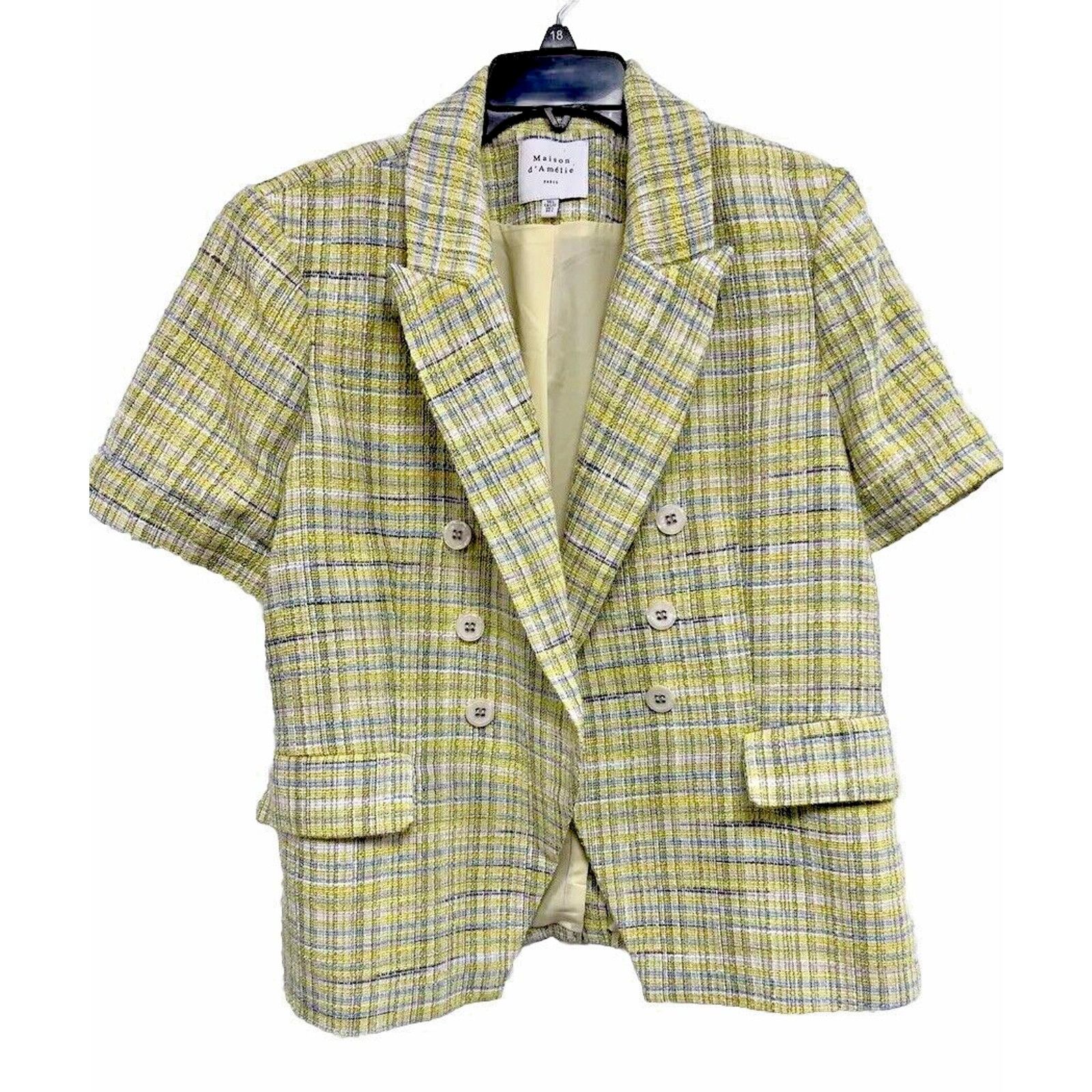 Maison Michel Maison d'Amelie Paris Short Sleeve Blazer Jacket L A000029 Size L / US 10 / IT 46 - 1 Thumbnail