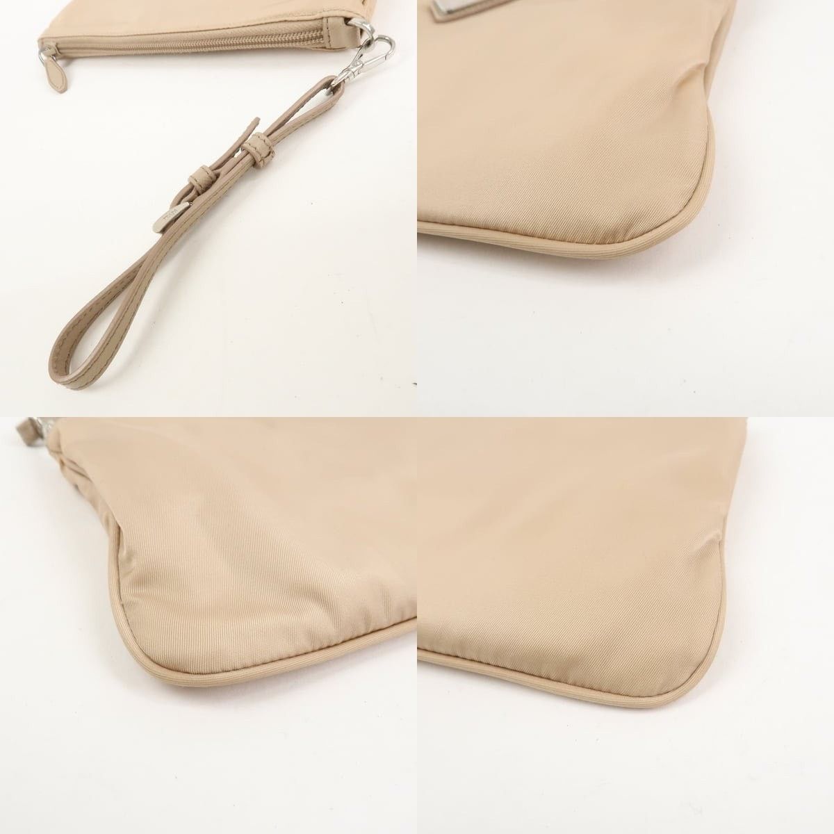 Prada Prada Tessuto Triangle Logo Wristlet Beige Size ONE SIZE - 4 Thumbnail
