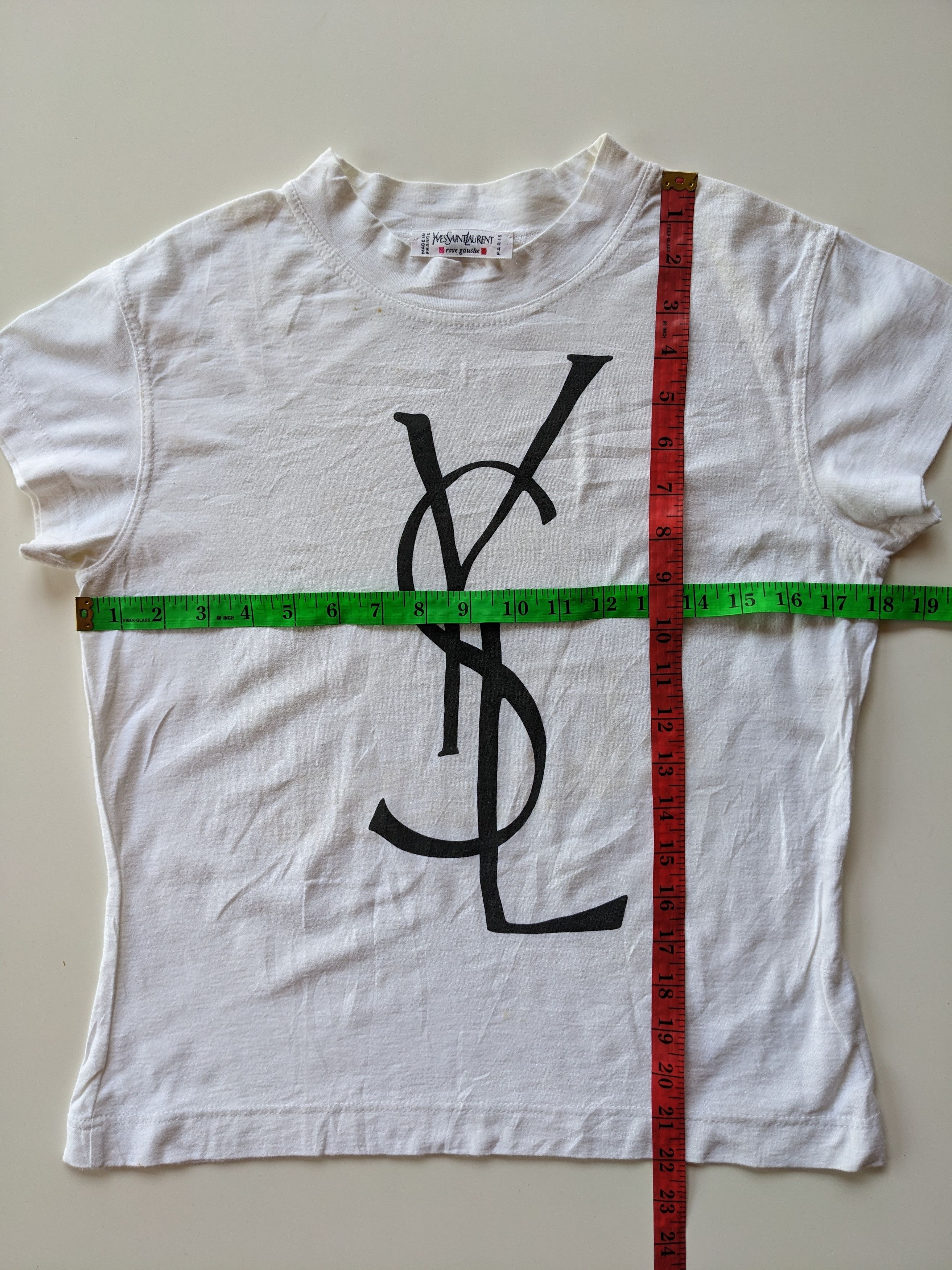 Vintage × Yves Saint Laurent Vintage 80s Yves Saint Laurent crop top shirt Size M / US 6-8 / IT 42-44 - 6 Thumbnail