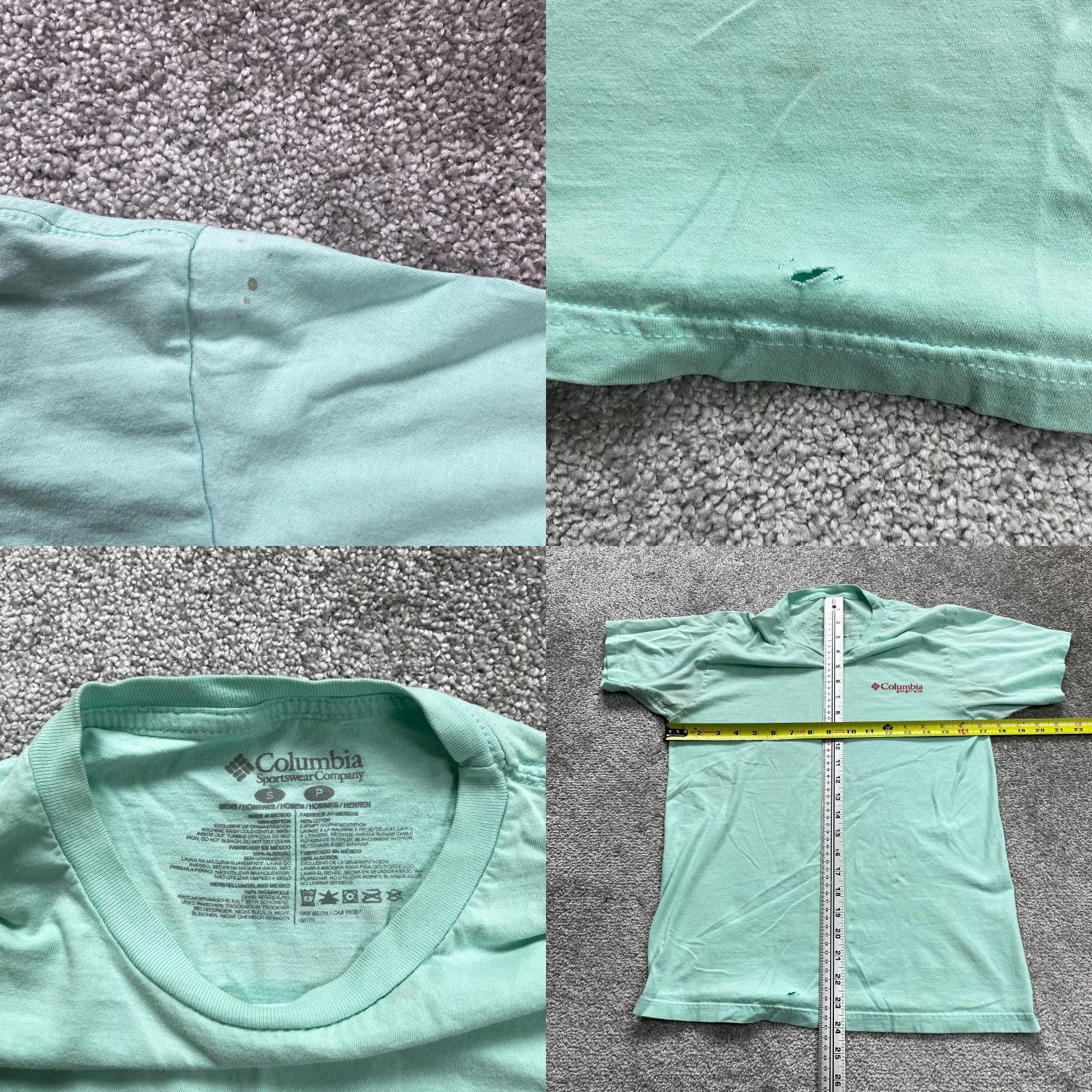 Vintage VINTAGE Columbia T-Shirt Mens Small Mint Green Crew Neck Short Sleeve Cotton Tee Size US S / EU 44-46 / 1 - 8 Thumbnail