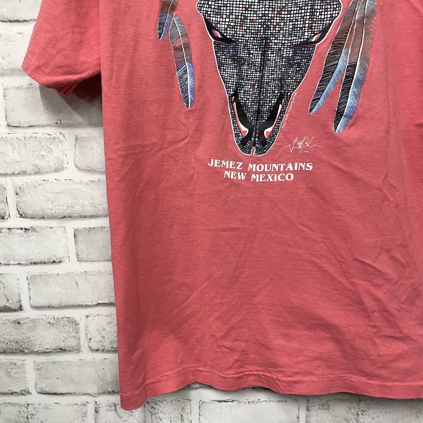 Pinko VINTAGE Jemez Mountains New Mexico 1990 Pink Graphic Tee Unisex M Single Stitch Shirt Size US M / EU 48-50 / 2 - 3 Thumbnail