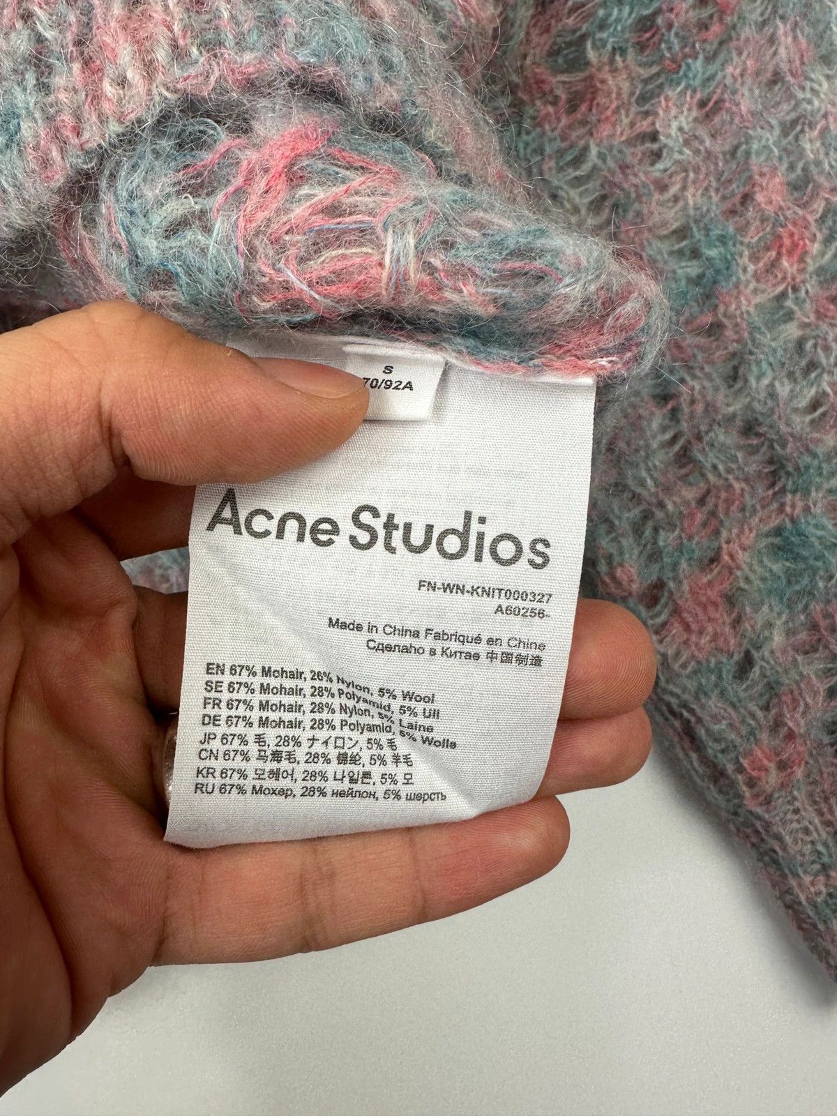Acne Studios Acne Studio 00’s Blue & Pink Knitted Mohair Sweater Size M / US 6-8 / IT 42-44 - 7 Thumbnail