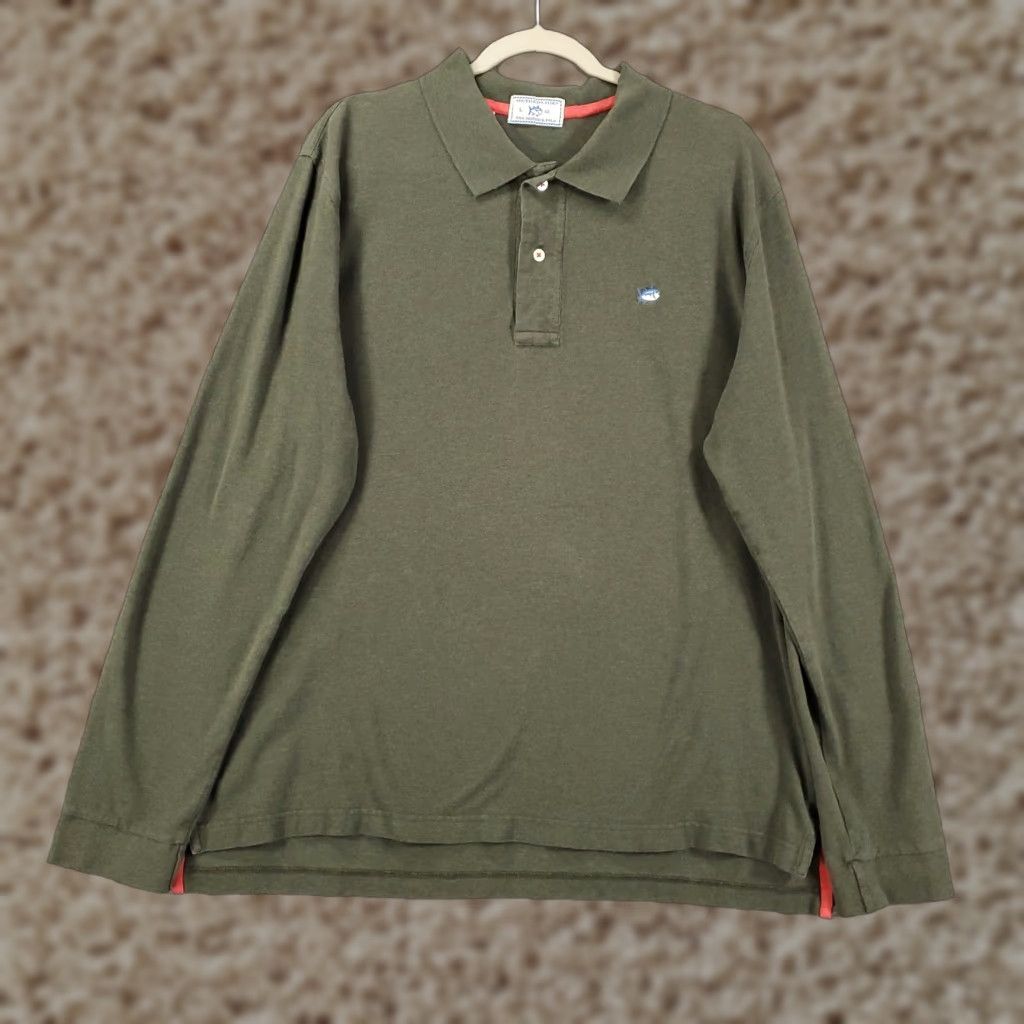Southern Tide Southern Tide Polo Shirt Mens Large Green Long Sleeve Stretch Knit Cotton Blend Spandex Logo Embroidered Classic Preppy 90s? Size US L / EU 52-54 / 3 - 1 Thumbnail