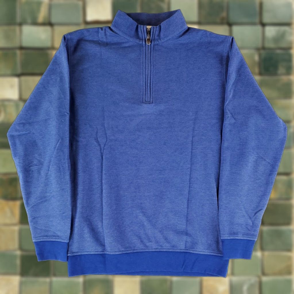 Peter Millar Peter Millar Crown Comfort 1/4 Zip Long Sleeve Blue Mens M Size US M / EU 48-50 / 2 - 1 Thumbnail