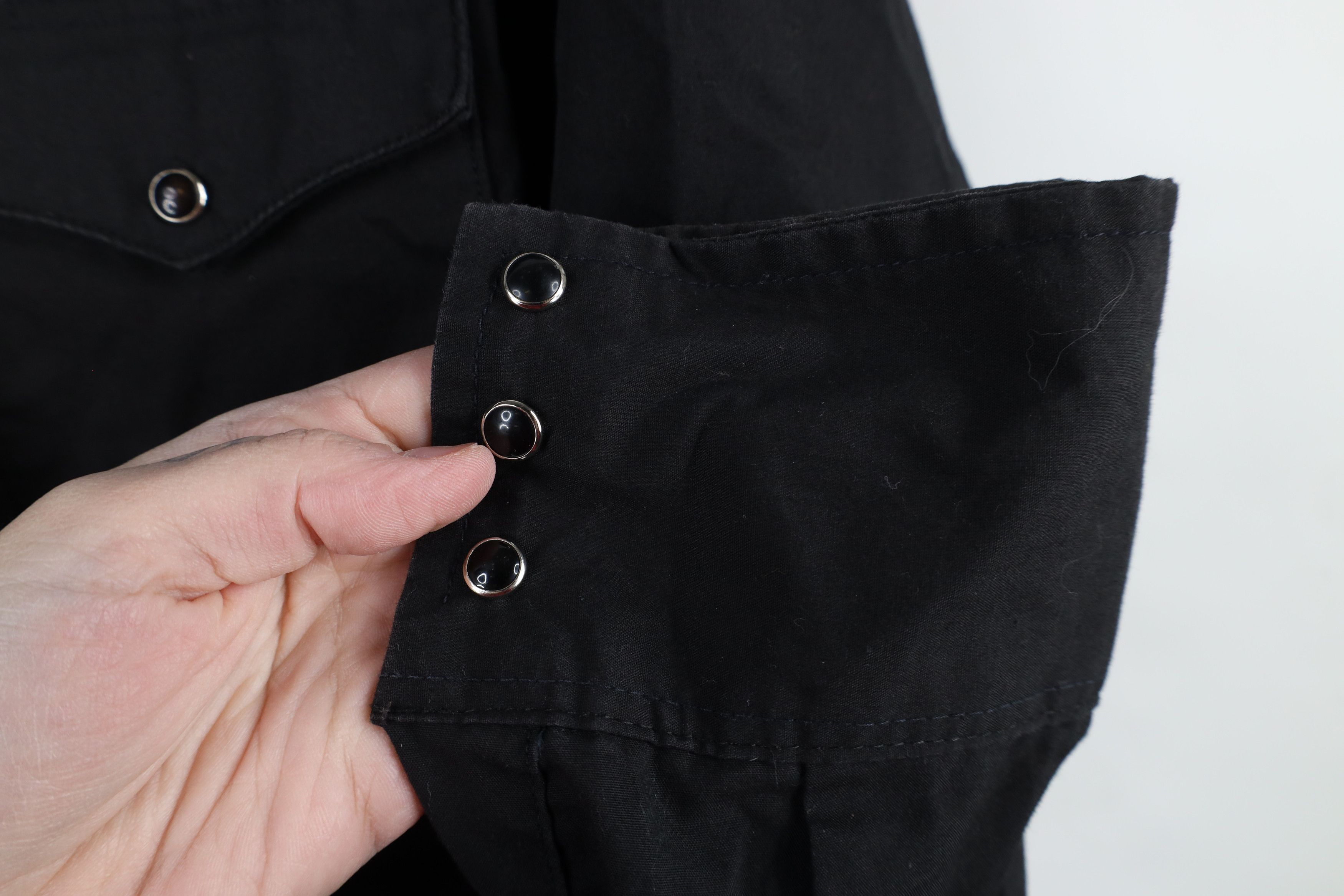 Vintage × Wrangler Vintage 90s Wrangler Western Snap Button Shirt Black USA Size US M / EU 48-50 / 2 - 9 Thumbnail