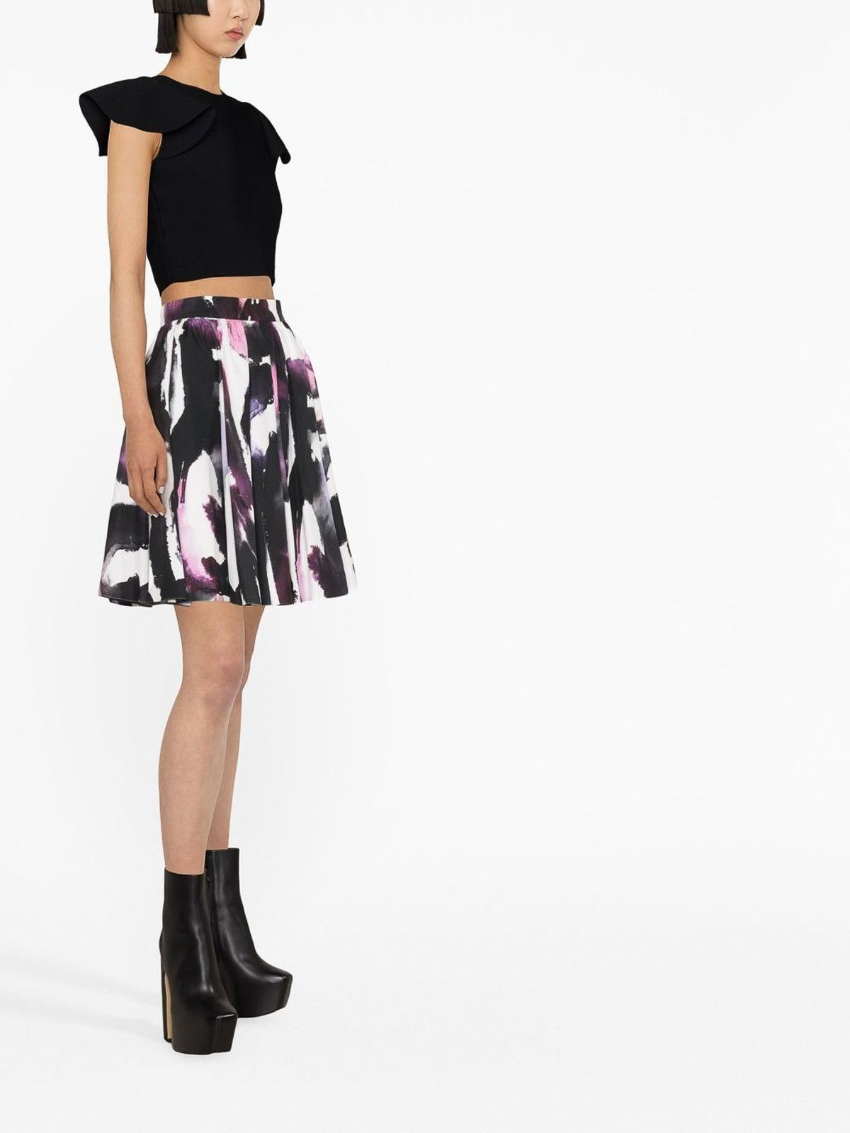 Alexander McQueen o1y0325 Mini Skirt in Multicolor Size 27" / US 4 / IT 40 - 2 Thumbnail