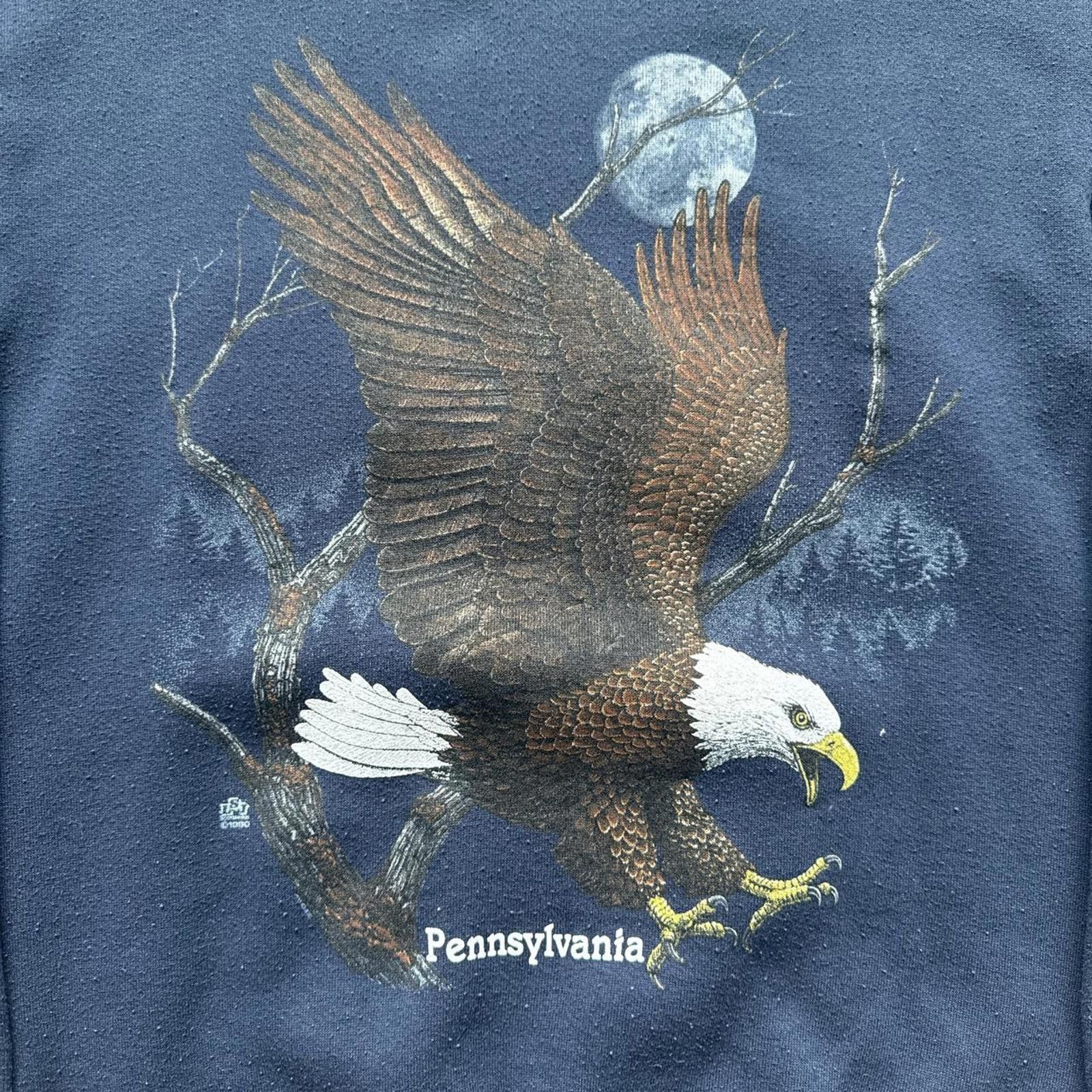 Tultex Tultex 1990 Nature Crewneck With Eagle Crewneck Sweatshirt Size US M / EU 48-50 / 2 - 3 Thumbnail