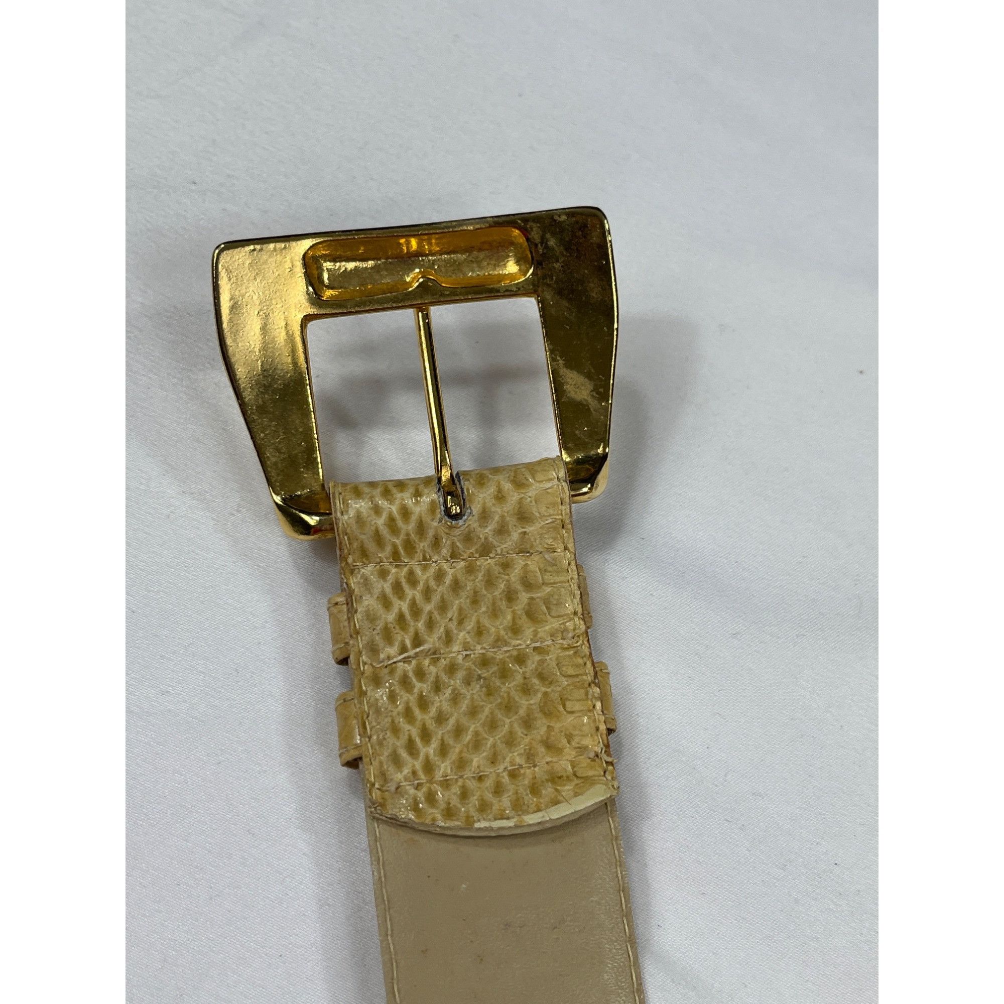 Designer Dame Belt And Bag SKU 7929 Elegant Beige Snake Embossed Leat Size ONE SIZE - 6 Thumbnail