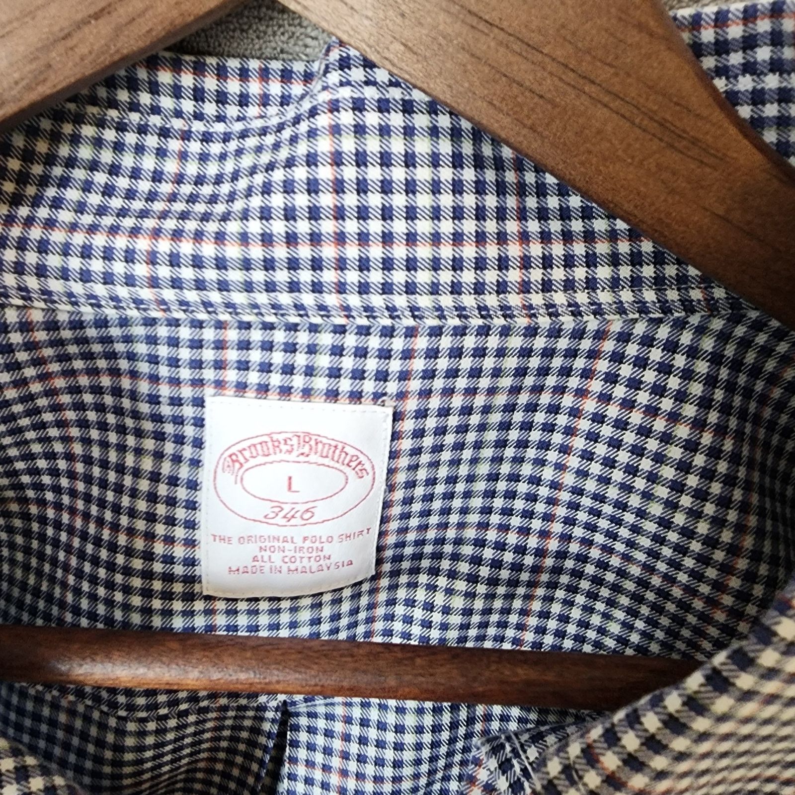 Brooks Brothers Brooks Brothers Men’s Large Blue White Grid Plaid Shirt Size US L / EU 52-54 / 3 - 2 Thumbnail