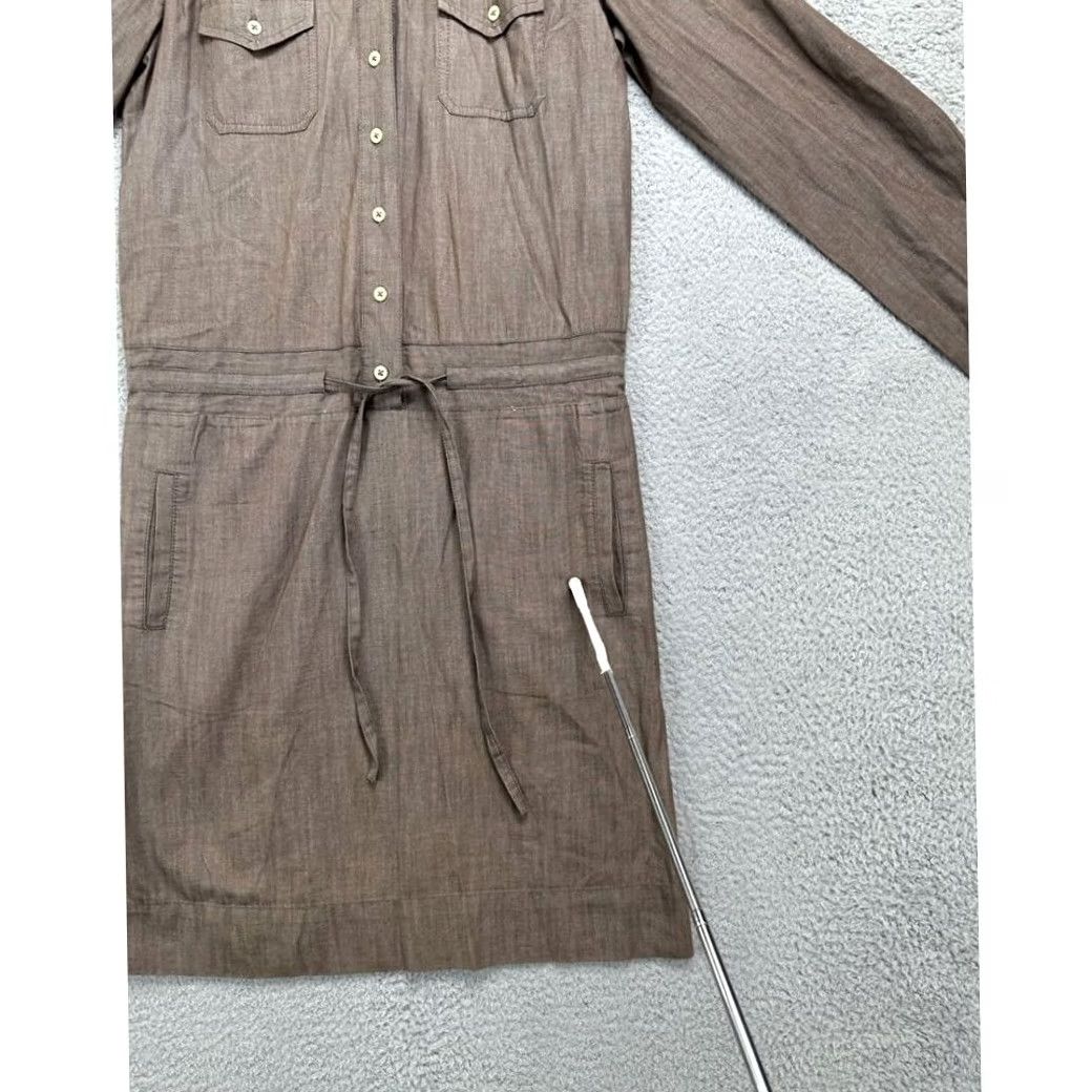 Boden Boden Dress Women 4 Reg Brown Button Front Collared Shirt Drawstring Knee Length Dress Size S / US 4 / IT 40 - 7 Thumbnail
