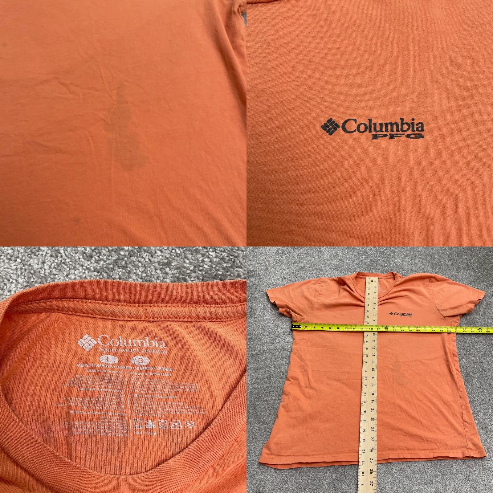 Vintage Columbia PFG T-Shirt Mens L Orange Crew Neck Short Sleeve Casual Tee Size US L / EU 52-54 / 3 - 8 Thumbnail