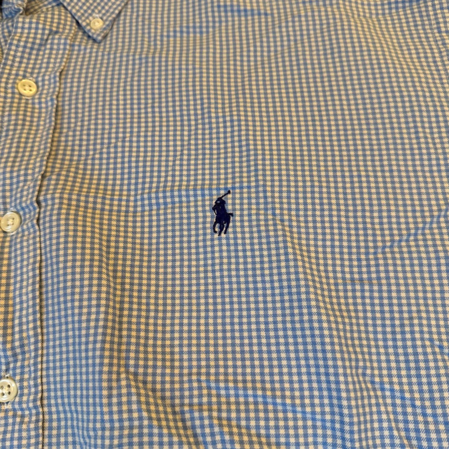 Ralph Lauren Ralph Lauren Blake Blue Gingham Button Down Shirt 100% Cotton Mens XL Size US XL / EU 56 / 4 - 2 Thumbnail