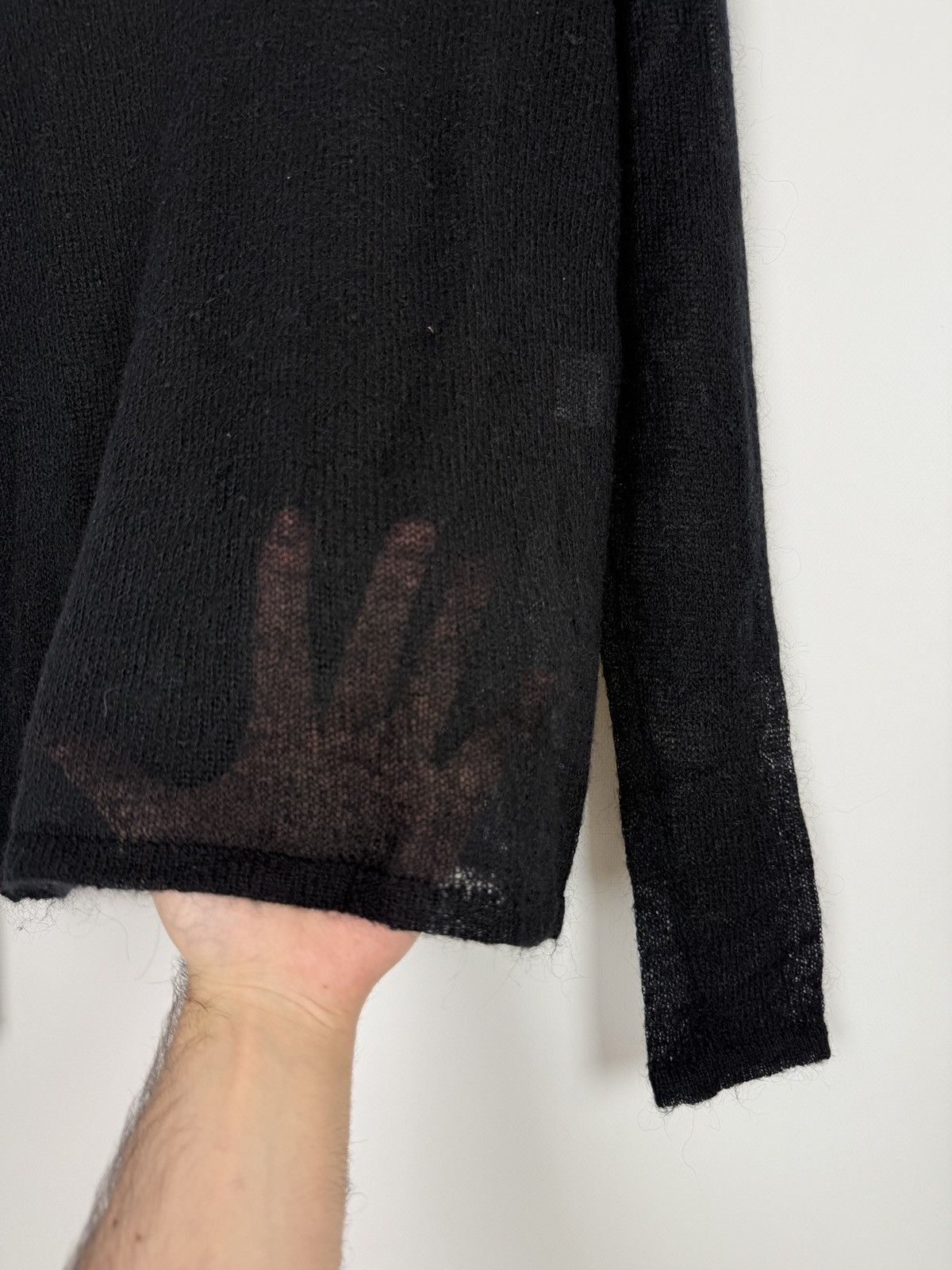 Vintage Y2K Vintage New Scene Black Mohair Blend Mesh Knit Sweater Size M / US 6-8 / IT 42-44 - 7 Thumbnail