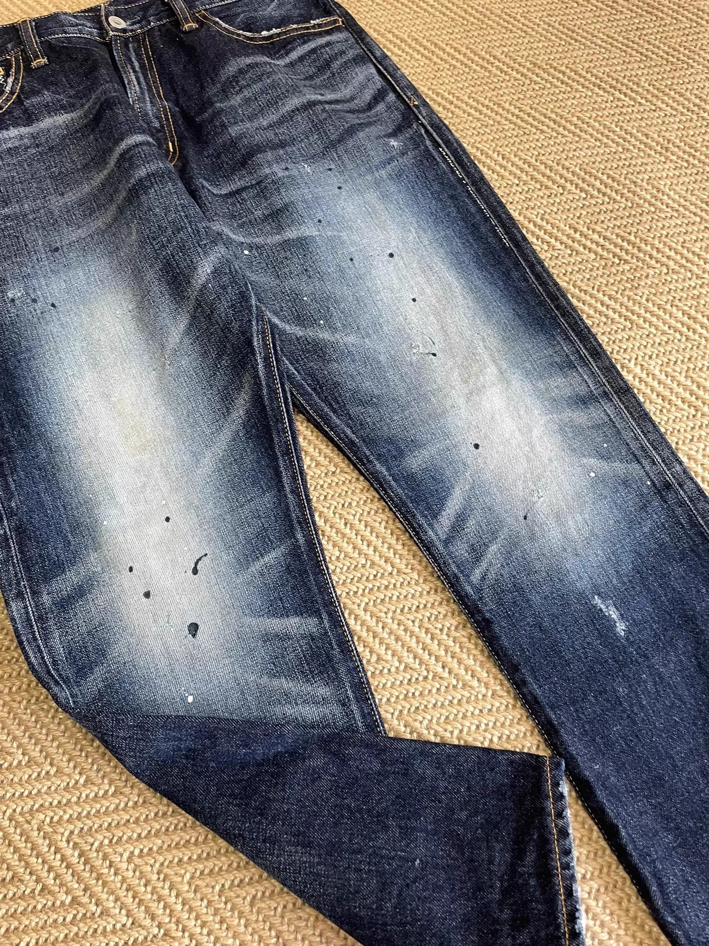 Fragment Design FRAGMENT x VANQUISH 9 Jeans Yellow Wash Distress Splatter Size US 32 / EU 48 - 3 Thumbnail