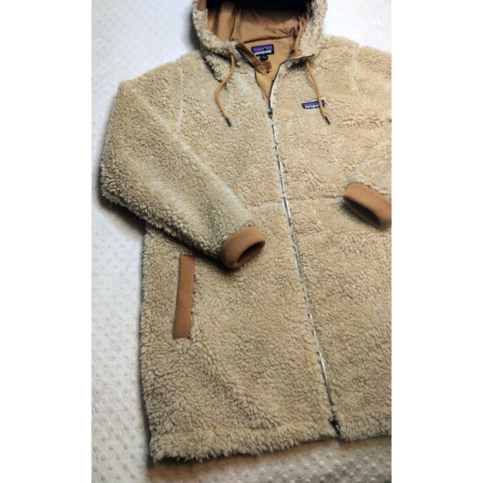 Patagonia Patagonia Women's Dusty Mesa Parka Mid Coat Jacket XL Beige - Fleece, Full Zip, Hooded, Insulated, Lined, Relaxed Fit, Jacket Size XL / US 12-14 / IT 48-50 - 3 Thumbnail
