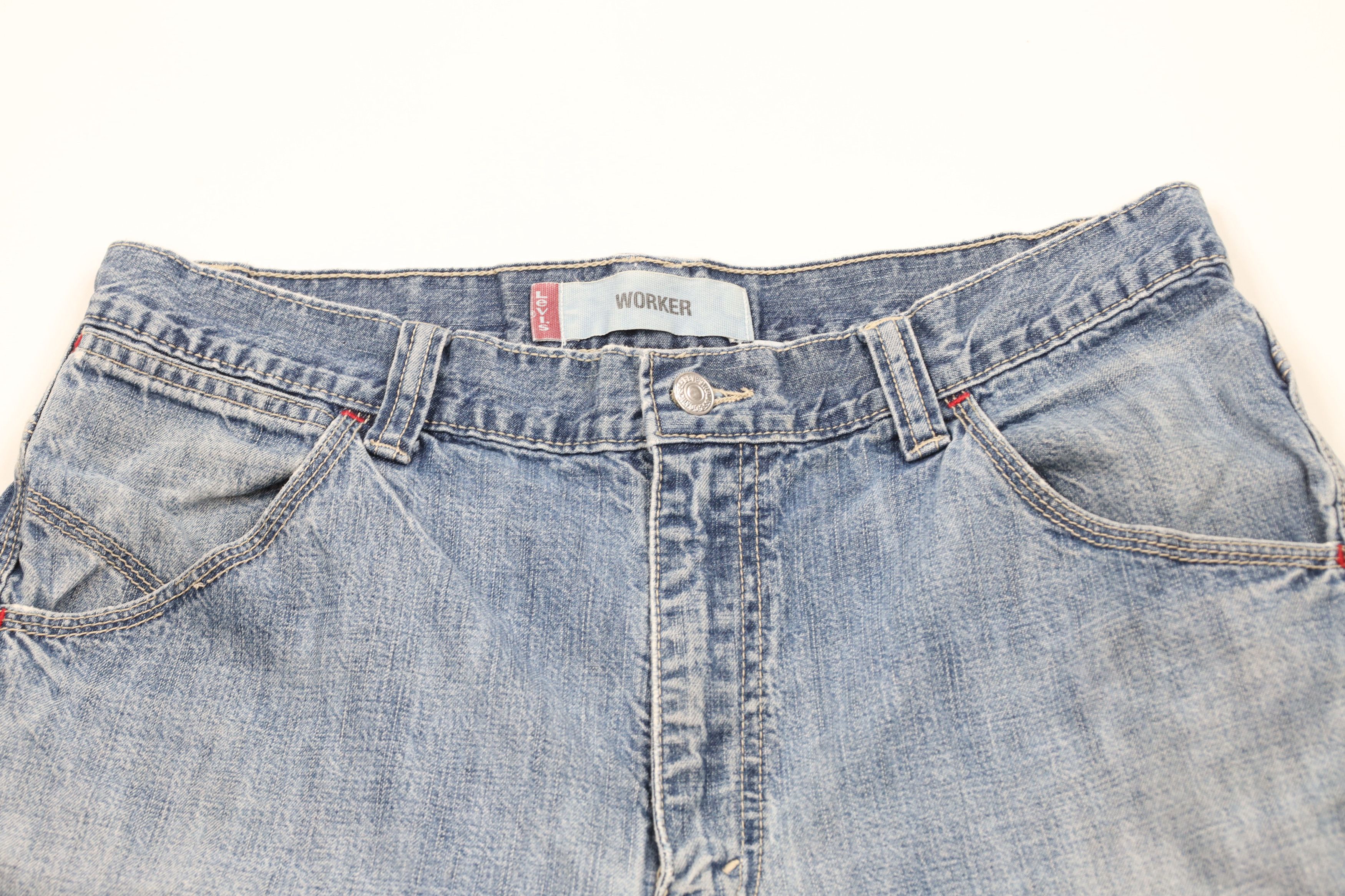 Levi's × Vintage Vintage Y2K Levis Baggy Carpenter Worker Denim Shorts Jorts Size US 33 - 2 Thumbnail