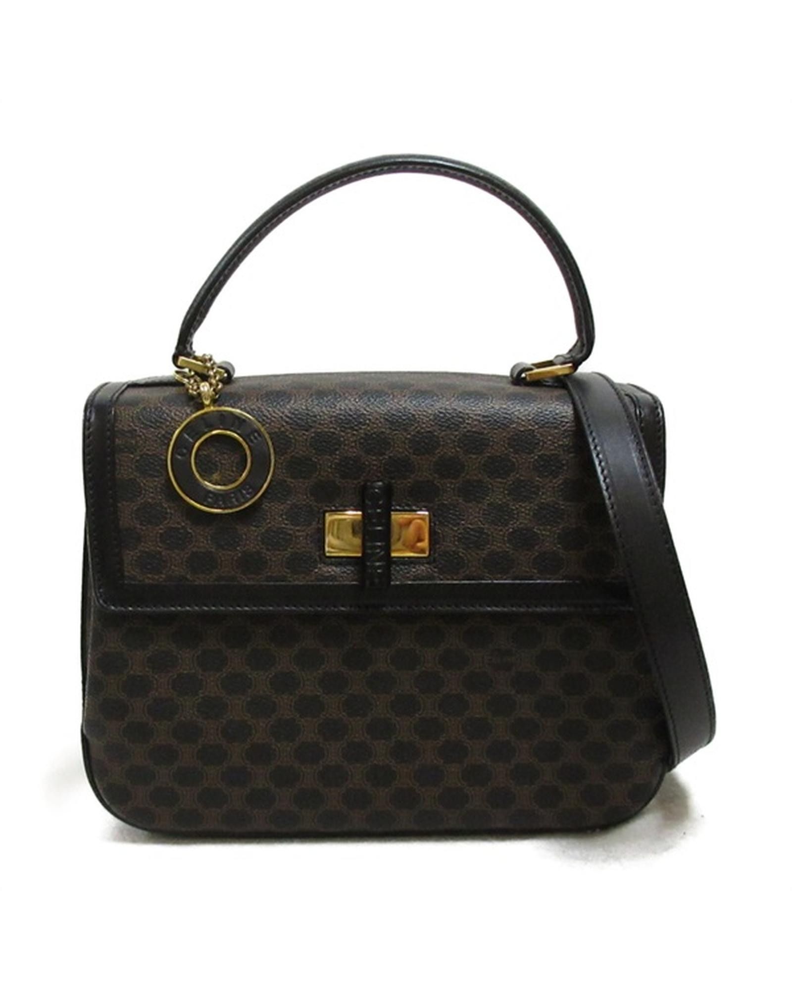 image of Canvas Handbag In Brown By Celine, Women's