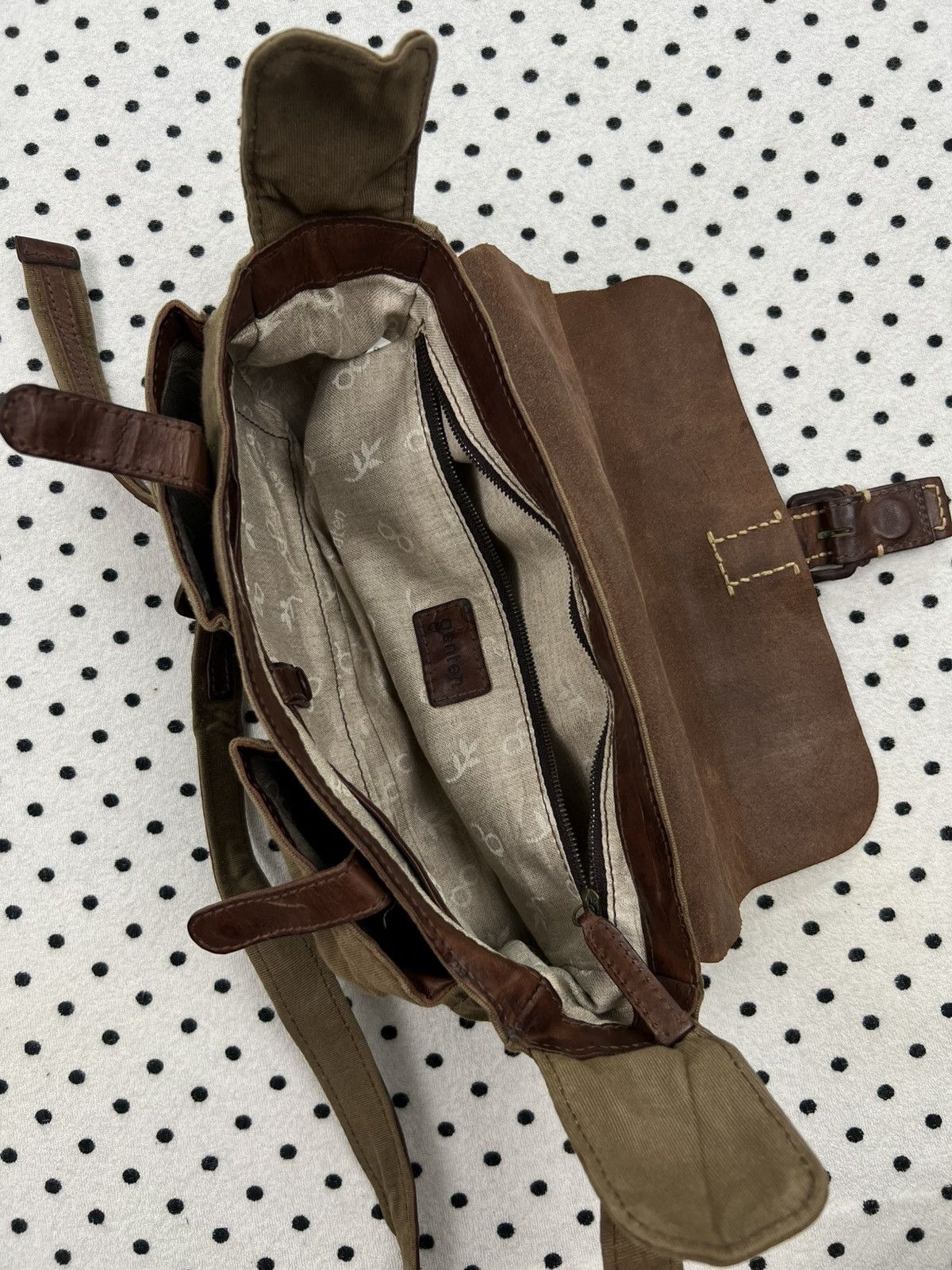 Japanese Brand Genten Canvas/Leather Crossbody Bag Size ONE SIZE - 10 Thumbnail