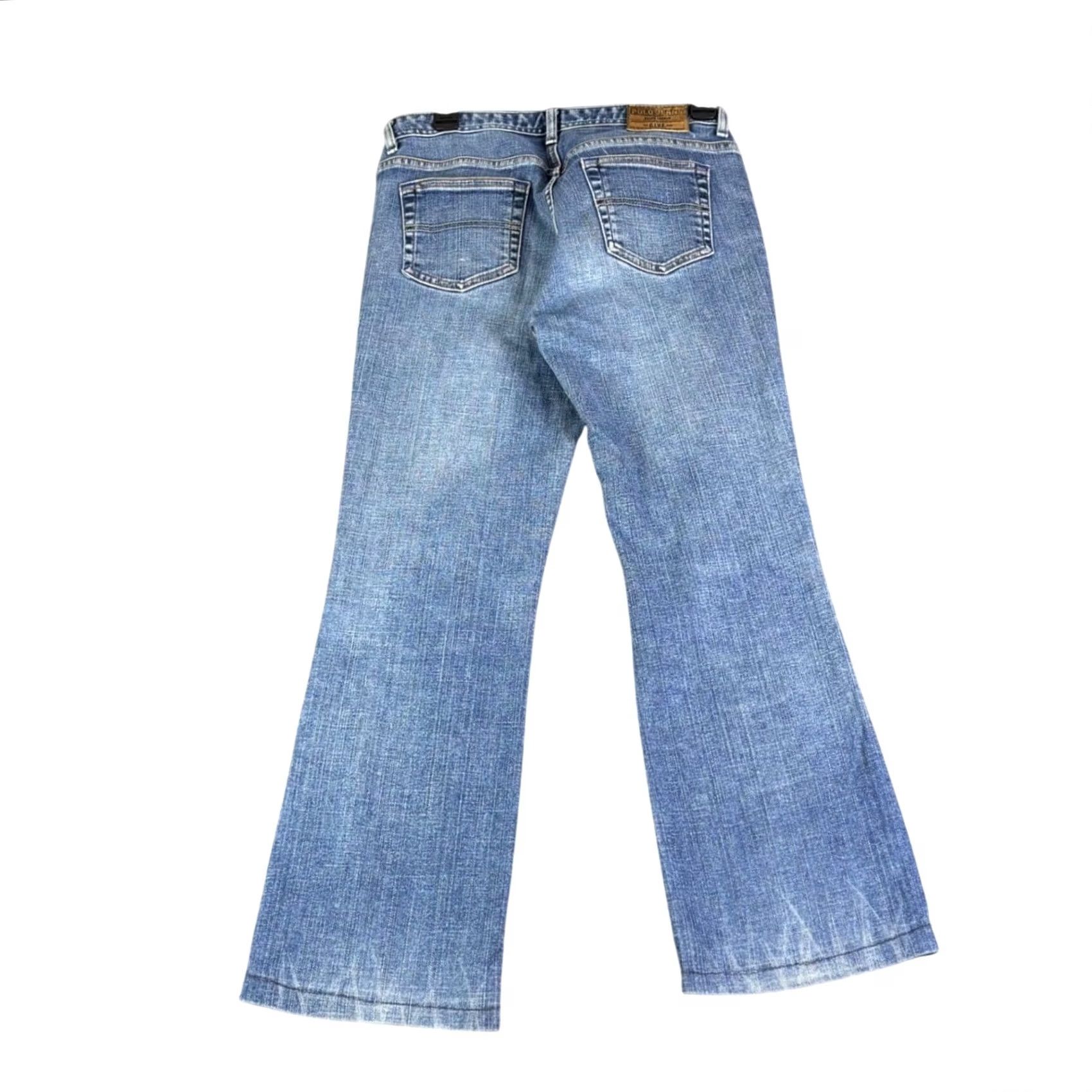 Vintage VINTAGE Polo Jeans Co Ralph Lauren Give-Kelly Flare Jeans Blue Wash 31x30 Low Rise Y2K Womens Jeans Size 24" / US 00 / IT 34 - 2 Thumbnail