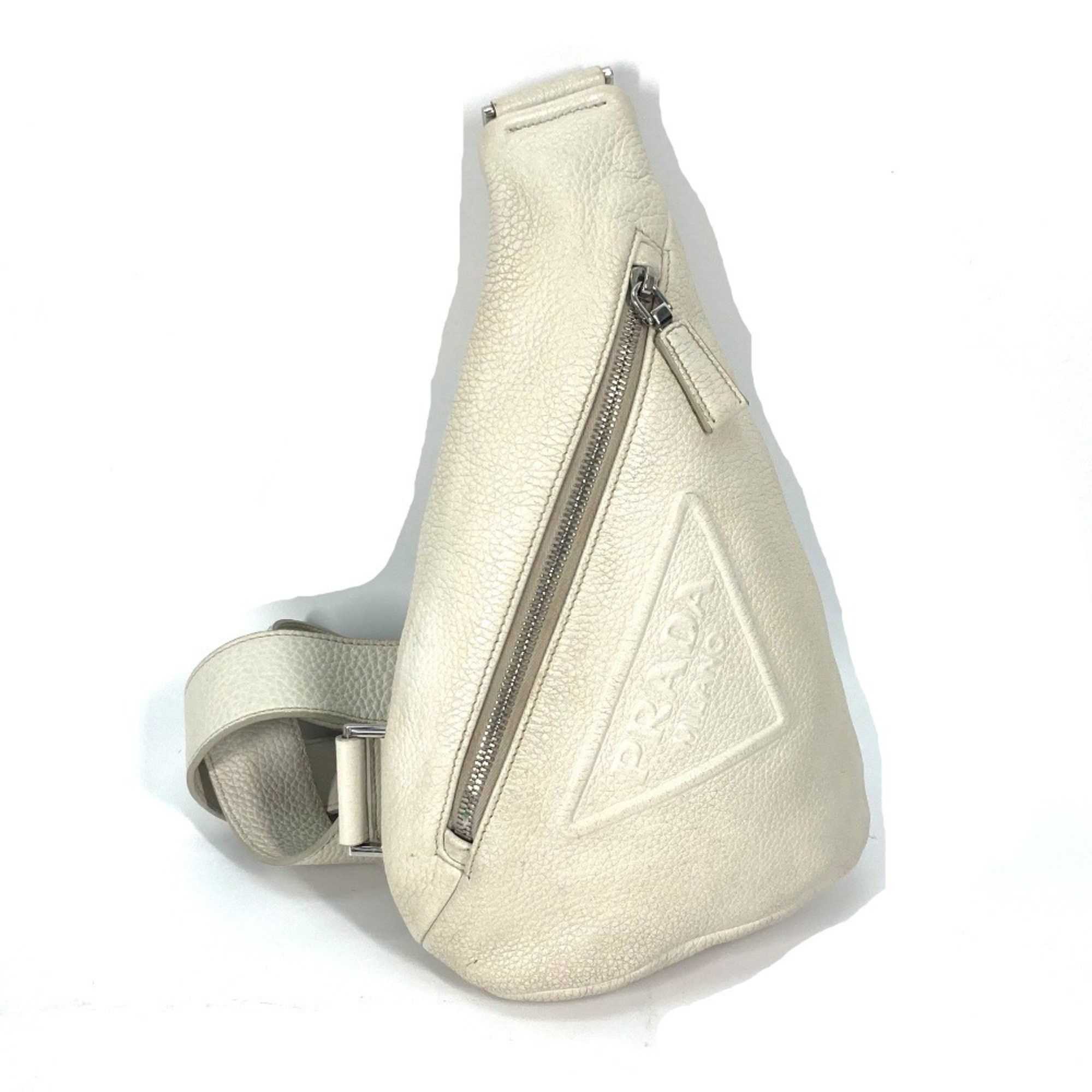 Prada PRADA 2VZ098 triangle logo triangle logo shoulder bag body bag Off White White Size ONE SIZE - 1 Thumbnail