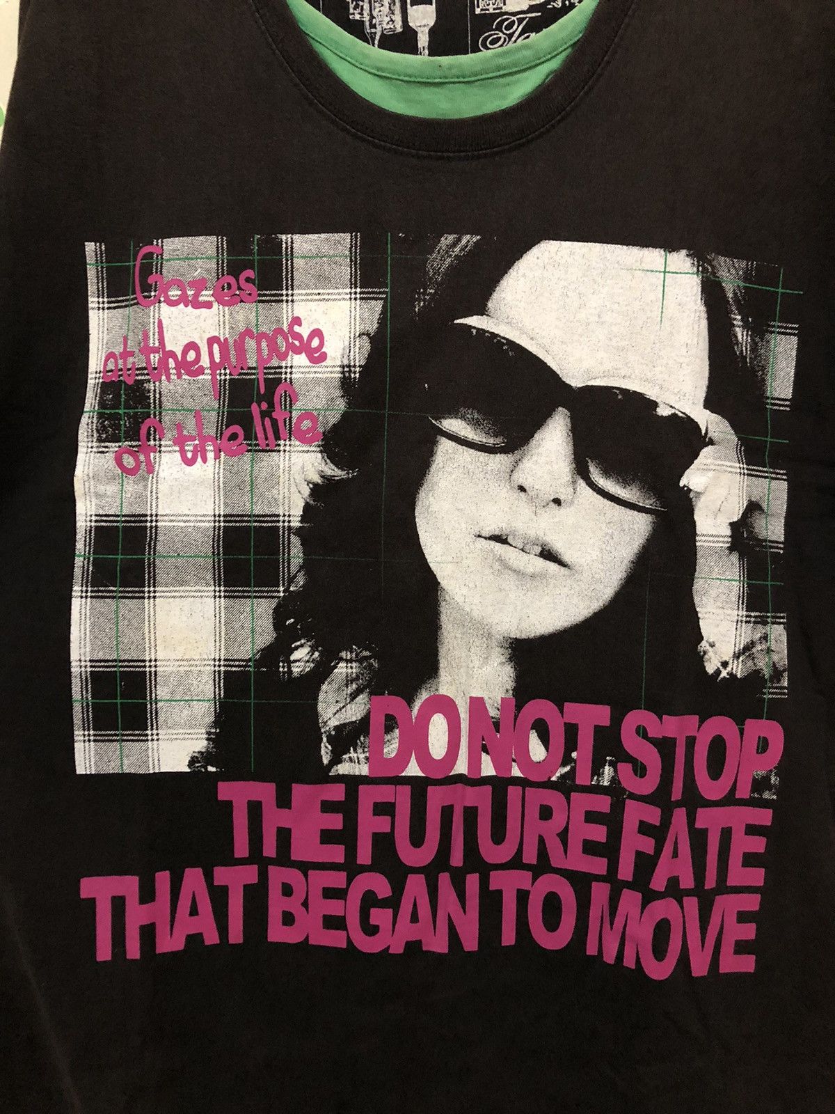 Japanese Brand Japanese poem girl faded double layer t-shirt Do Not Stop Size US XL / EU 56 / 4 - 2 Thumbnail