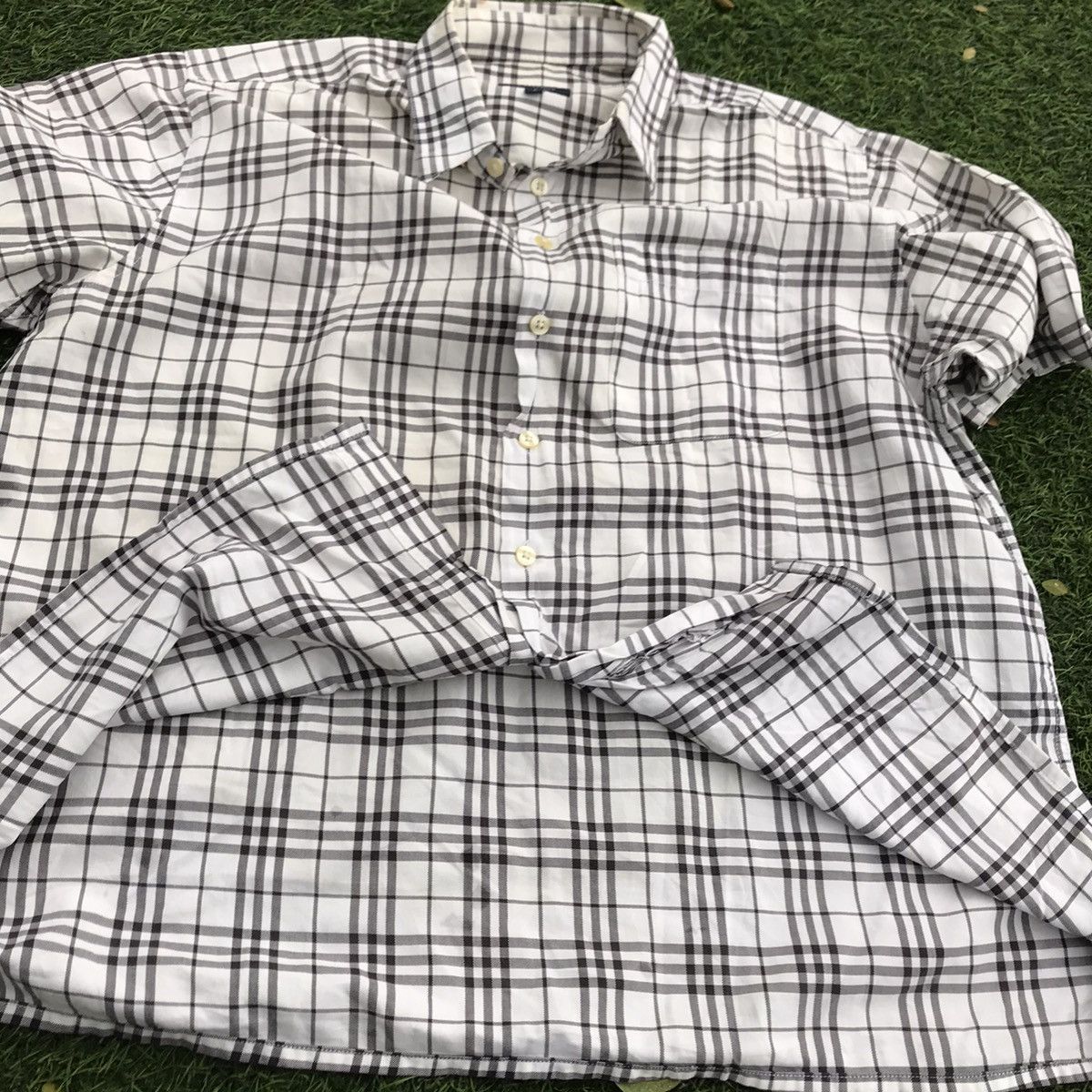 Burberry × Designer Vintage Burberry shirt london Nova check White tartan Iconic Size US L / EU 52-54 / 3 - 2 Thumbnail