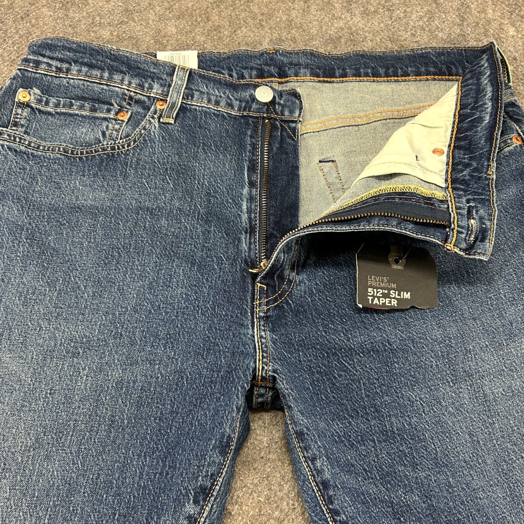 Levi's Levis Jeans Mens 36x32 Blue Tapered Leg Slim Fit Dark Wash Stretch Premium Size US 36 / EU 52 - 2 Thumbnail