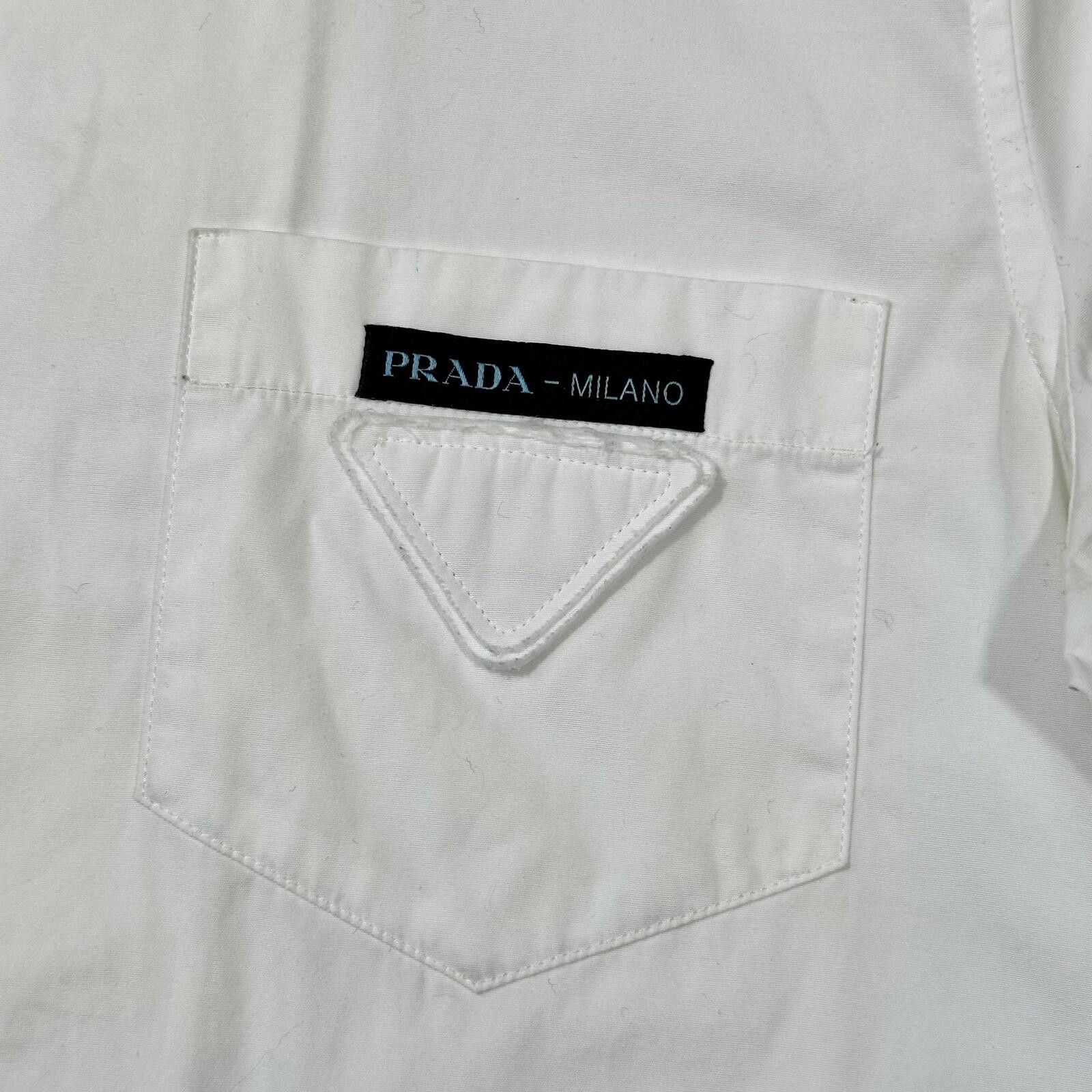 Prada Prada Milano 2019 Camp Collar Triangle Logo Boxy Shirt IT38 Size S / US 4 / IT 40 - 3 Thumbnail