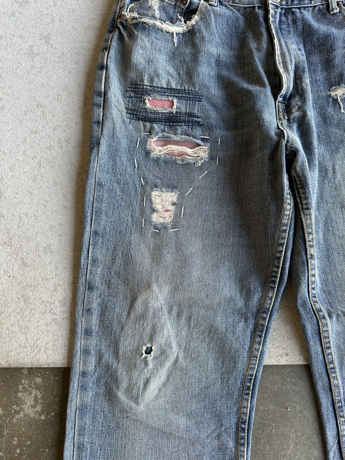 Body Glove SEND OFFER📌Vintage BODY GLOVE Ripped Distressed Denim Pants Size US 35 - 5 Thumbnail