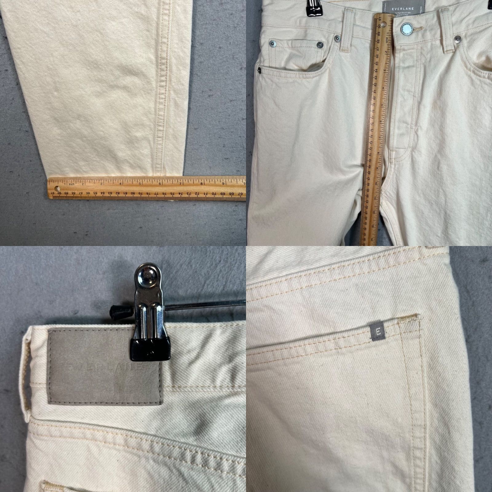 Everlane Everlane The Rigid Slouch Jeans Ivory Womens Size 27 Regular Size 27" / US 4 / IT 40 - 8 Thumbnail