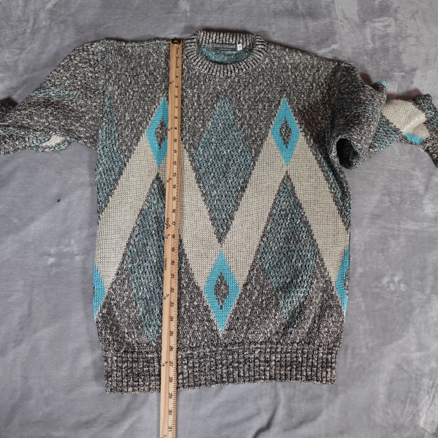 Vintage VINTAGE Ellis Island 90s Geometric Knit Sweater Mens XL Casual Heavyweight Pullover Made in USA Size US XL / EU 56 / 4 - 6 Thumbnail